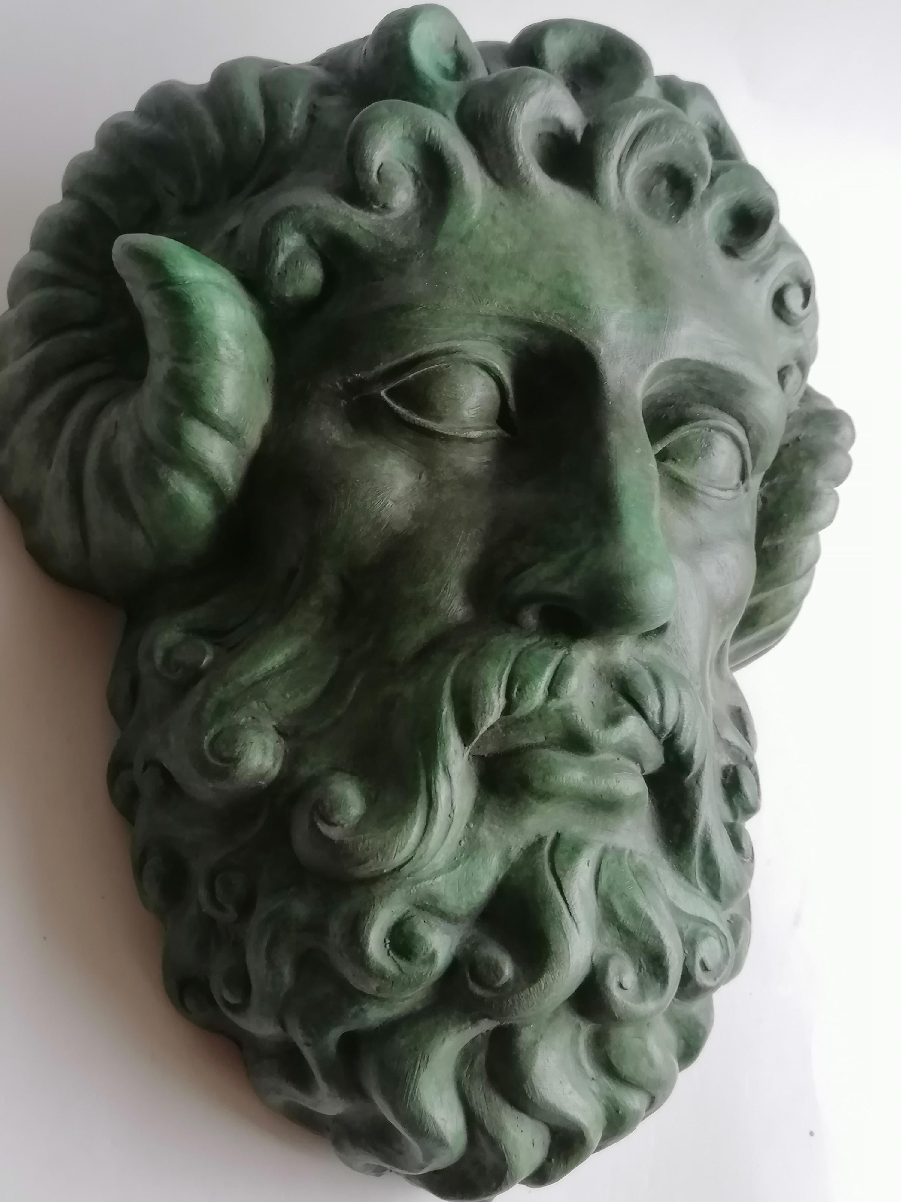 Jupiter Hammon - Skulptur aus feuerfester Keramik mit Bronzepatina - hergestellt in Italien (Italienisch) im Angebot