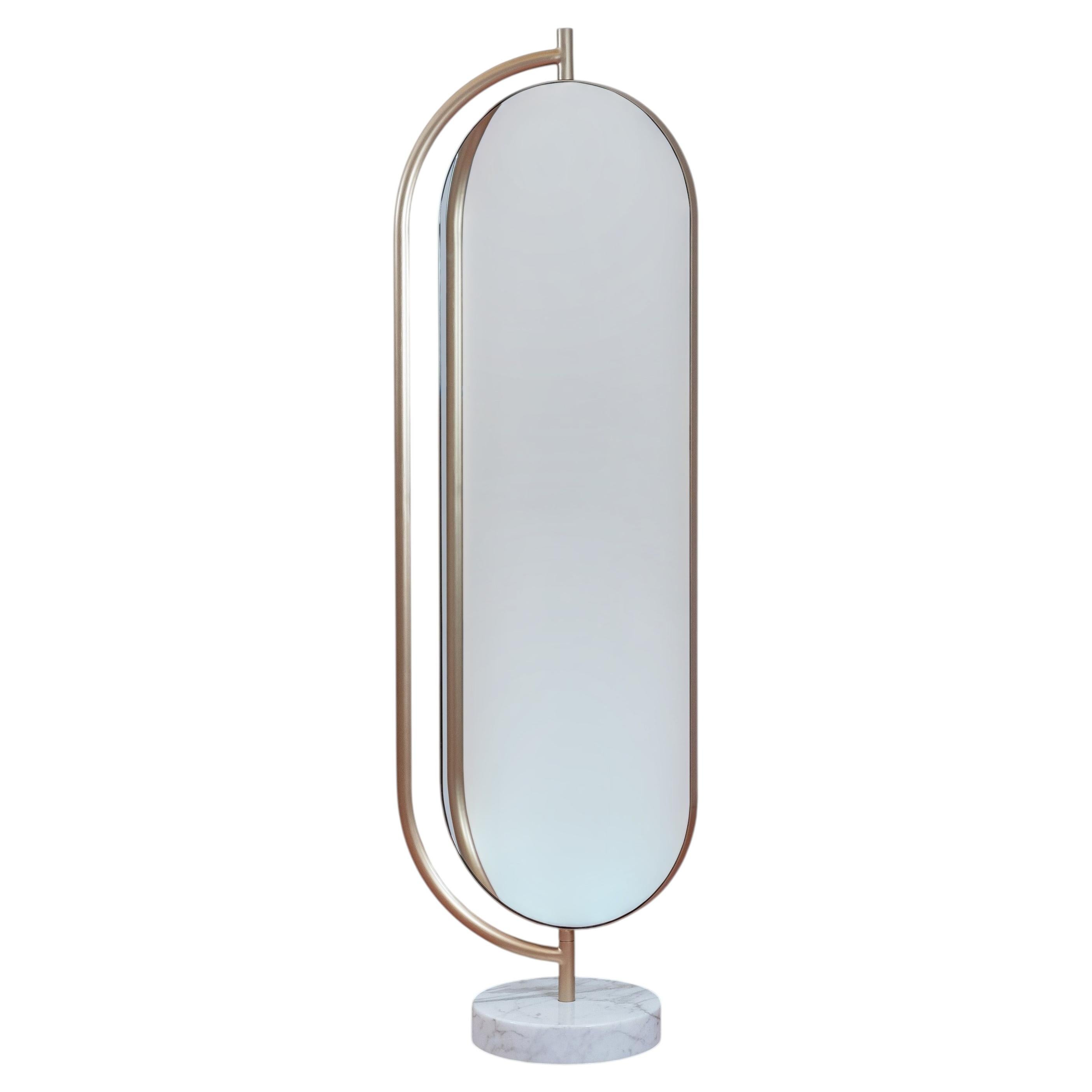 Specchio da terra girevole Giove, design contemporaneo, Made in Italy