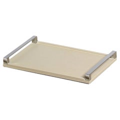 Giove Small Ivory Leather Tray