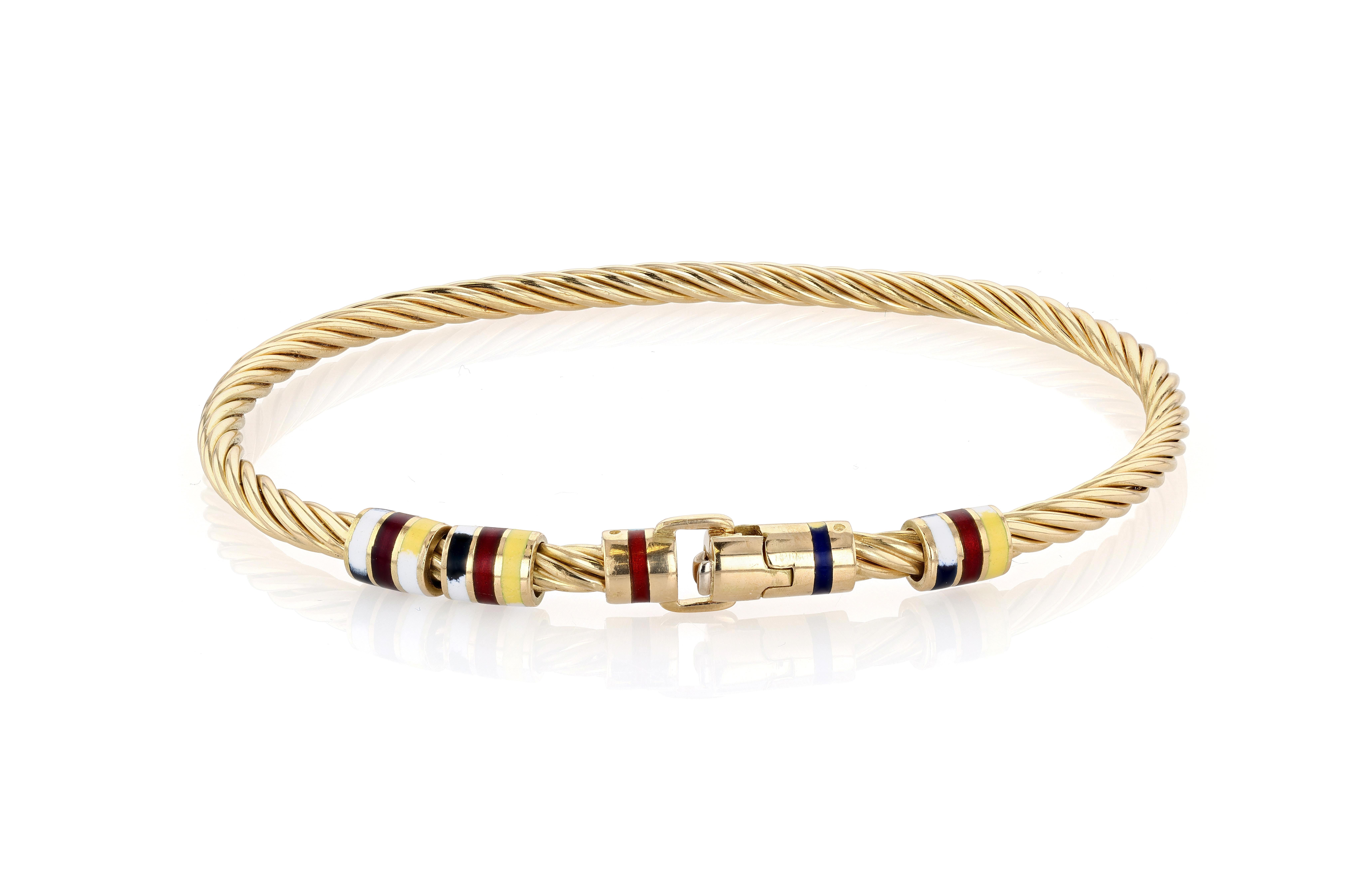Contemporaneo Bracciale Vela da Uomo Giovepluvio in Oro e Smalto in vendita
