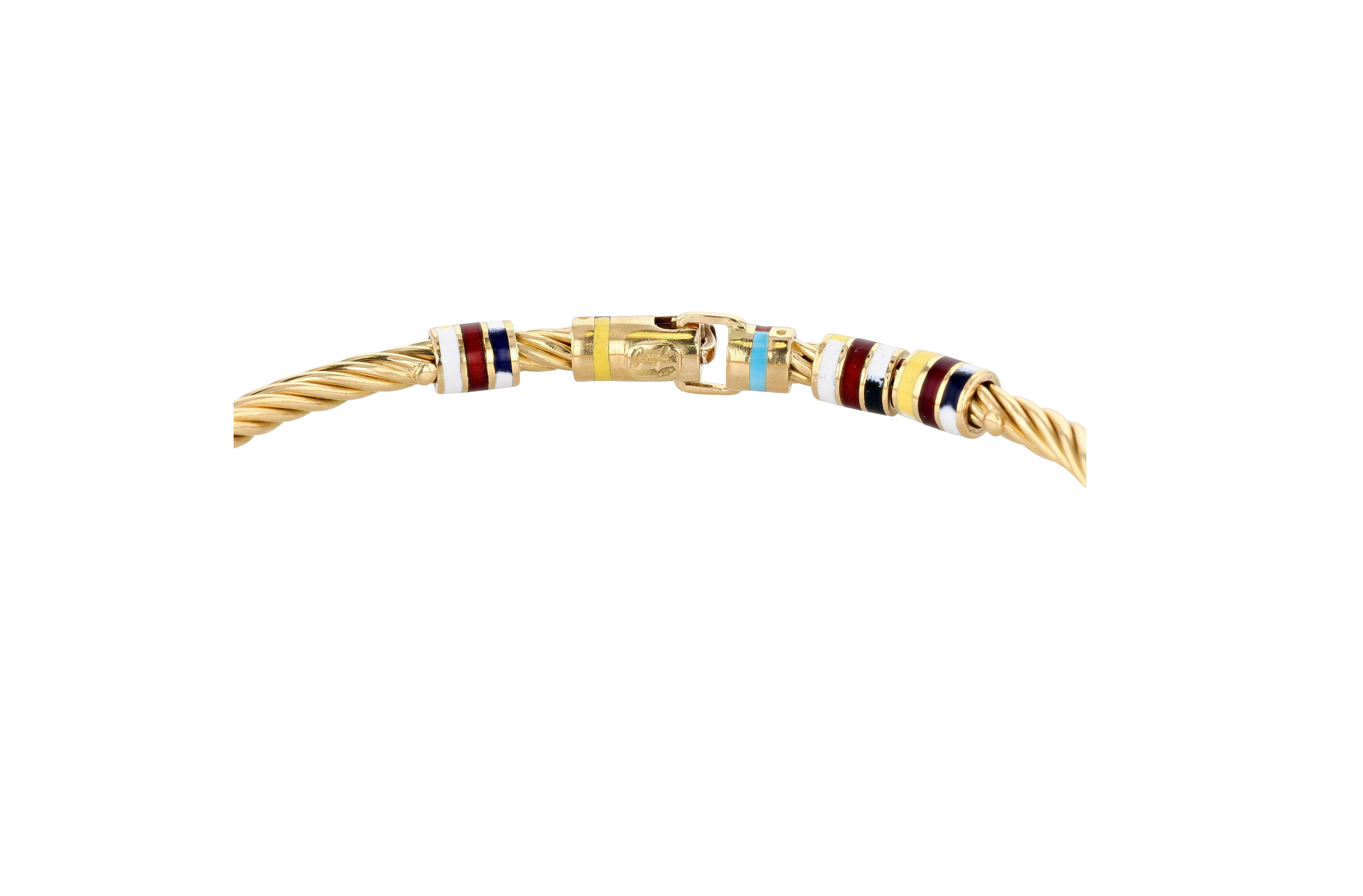 Bracciale Vela da Uomo Giovepluvio in Oro e Smalto In condizioni ottime in vendita a Princeton, NJ