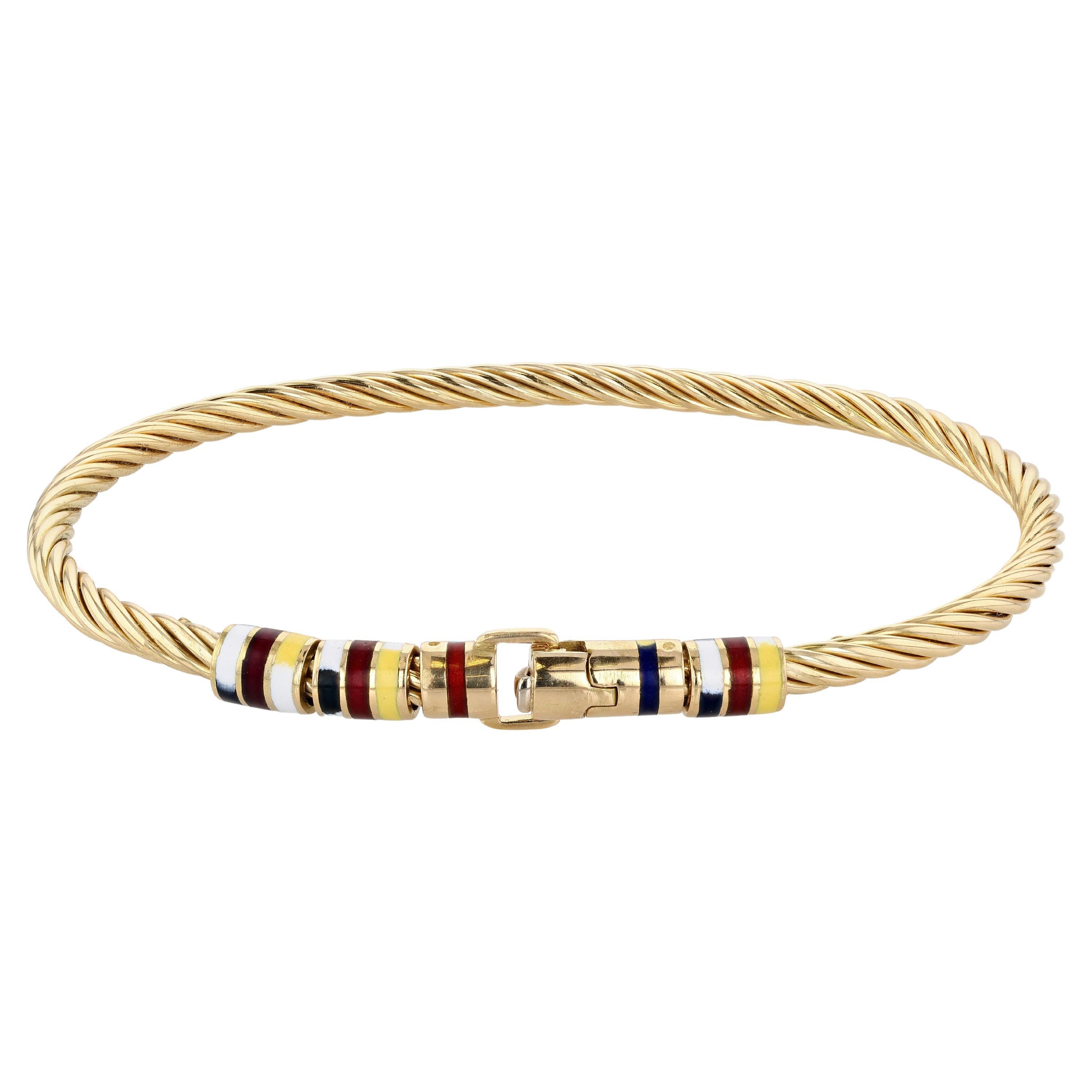 Giovepluvio Gold and Enamel Men's Sailing Bracelet