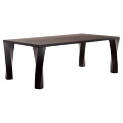 GIRACHETIRIGIRA Dining table in black stained elm with twisted legs