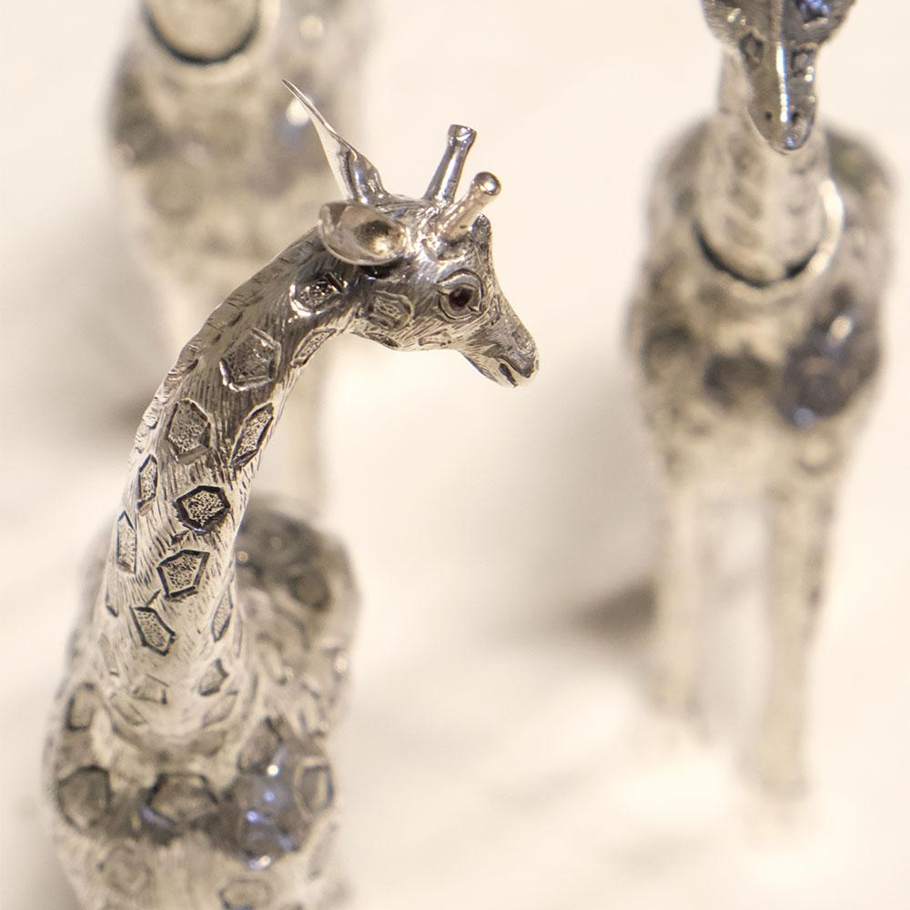 Girafe N 2 von Alcino Silberschmied 1902 Handgefertigt in Sterlingsilber (Portugiesisch) im Angebot