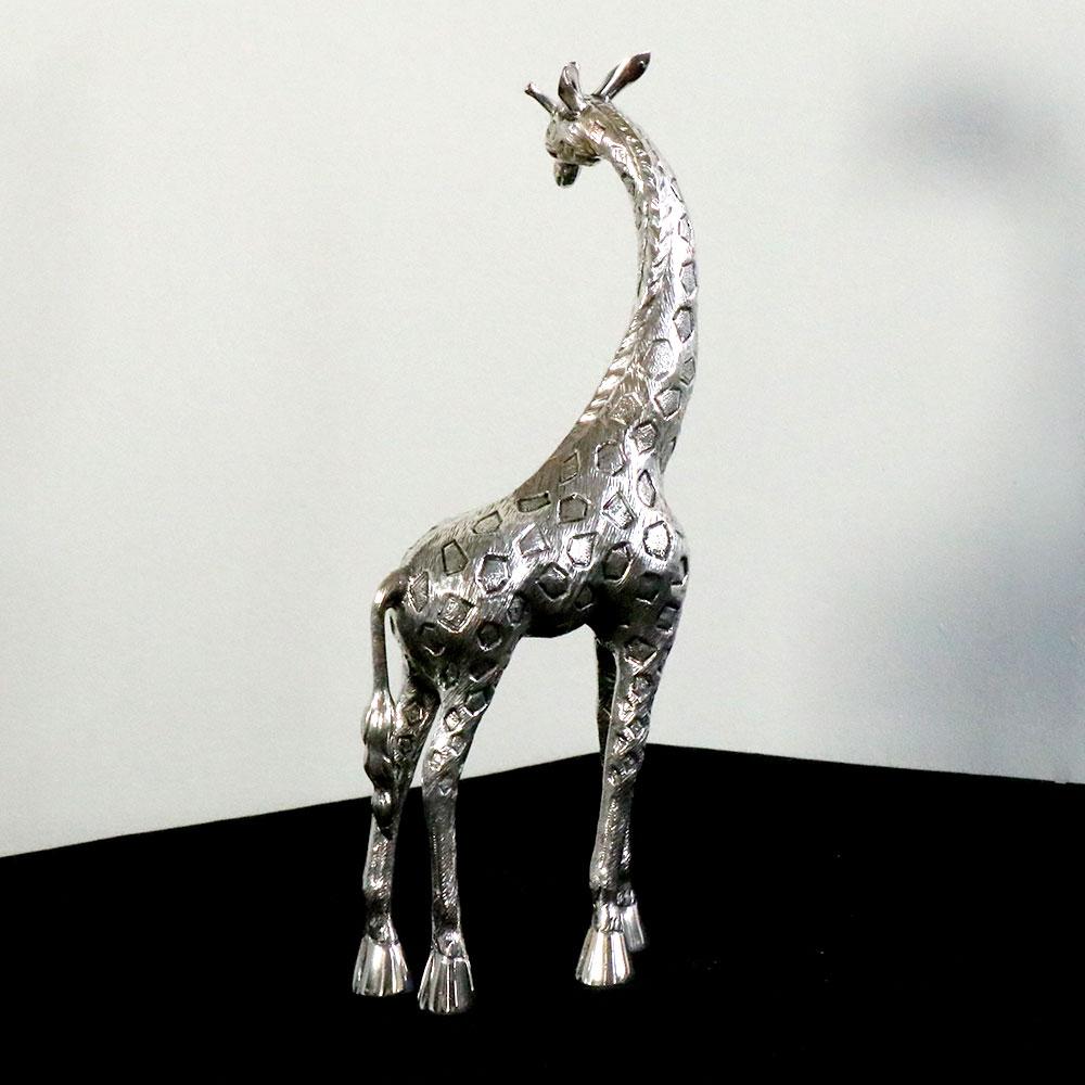 Hammered Girafe Nº 2 by Alcino Silversmith 1902 Handcrafted in Sterling Silver For Sale