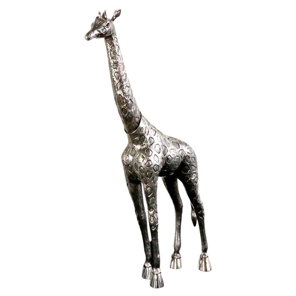 Girafe N 5 par Alcino Silversmith 1902 Fabriqué à la main en argent sterling en vente
