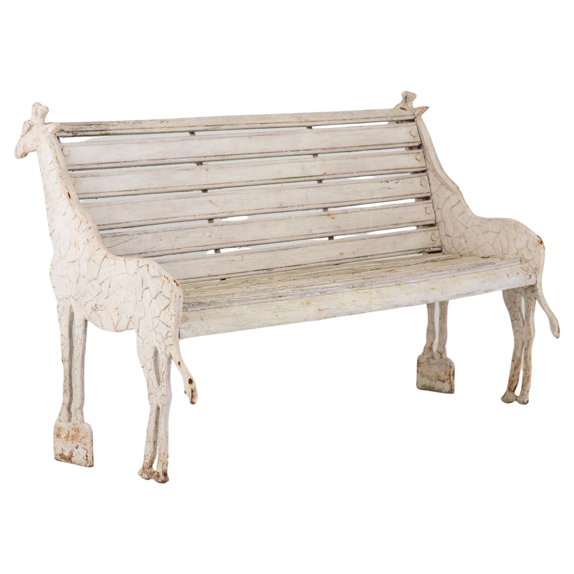 Giraffe Bench from Colchester Zoo in England, 20th Century For Sale