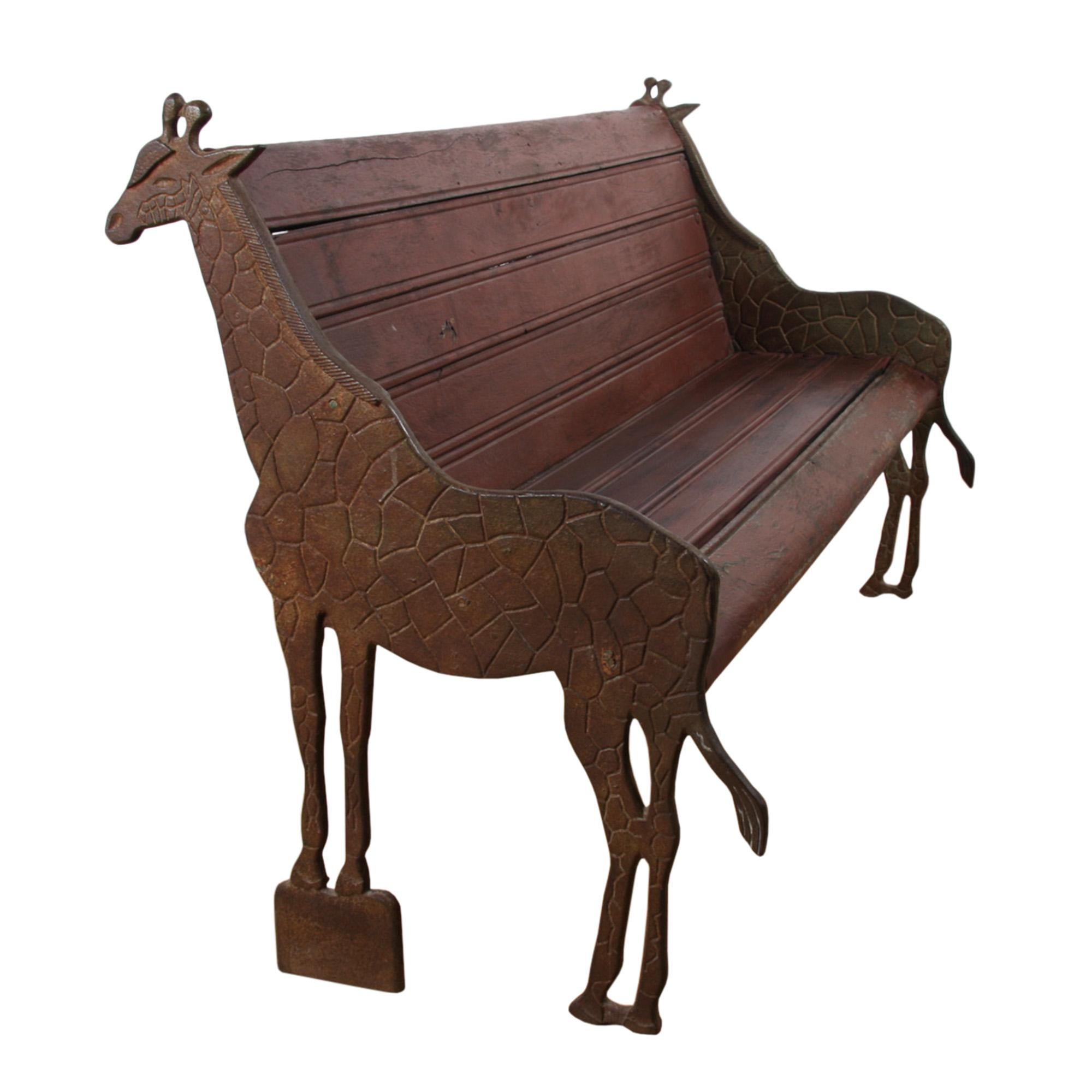 Rustic Giraffe Bench, Made for Colchester Zoo, England 1950s For Sale