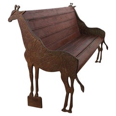 Banc en forme de girafe, fabriqué pour le zoo de Colchester, Angleterre, années 1950