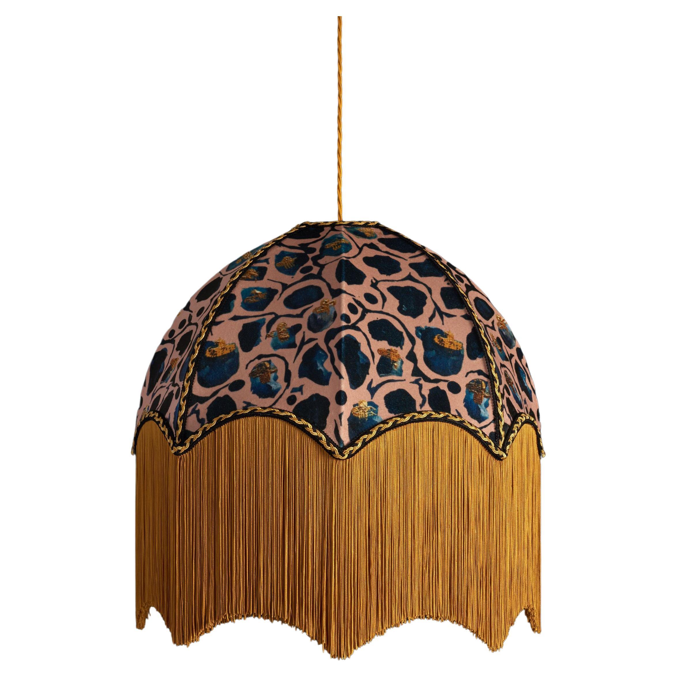 Giraffe Blush Lampshade with Fringing - Small (14")