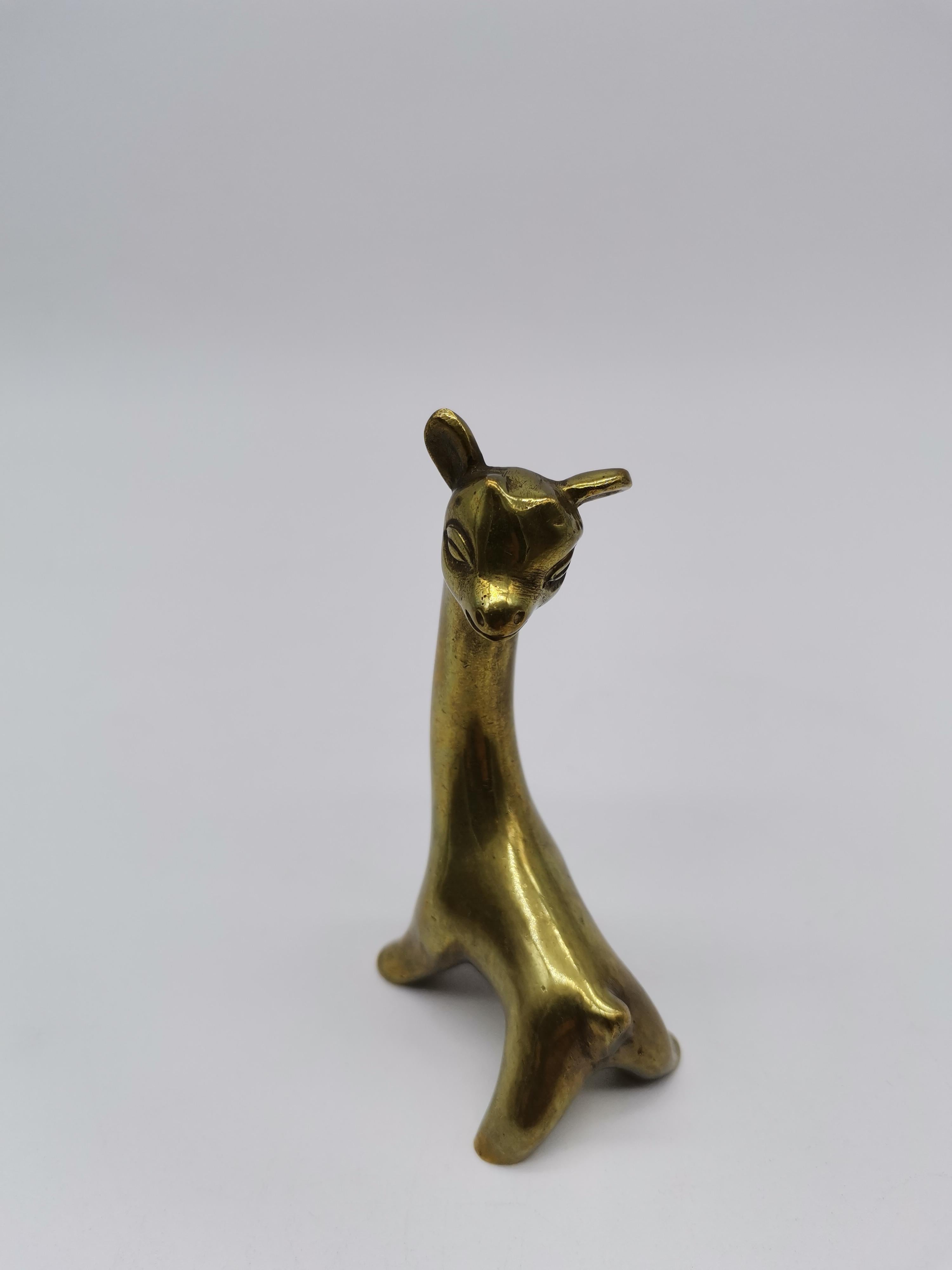 A small brass giraffe of Walter Bosse for Herta Baller Austria.
