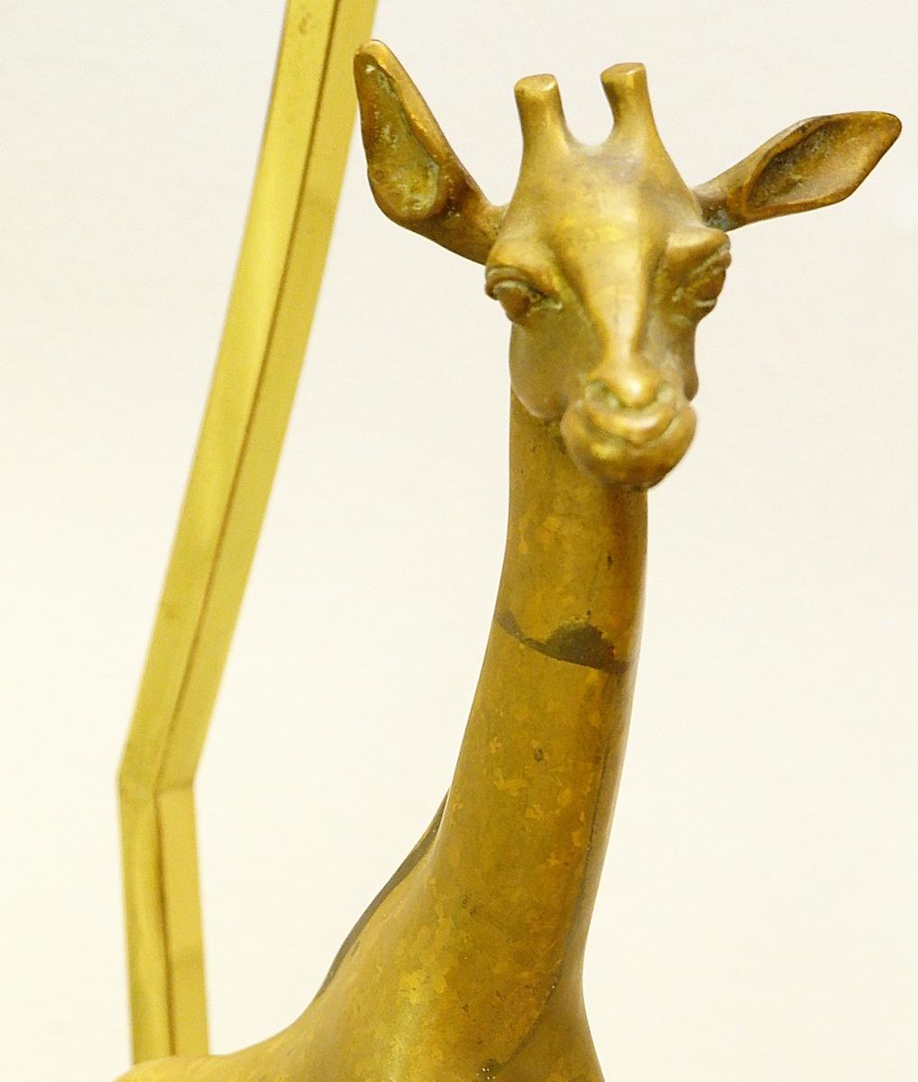 European Giraffe Brass Table Lamp, 1960s