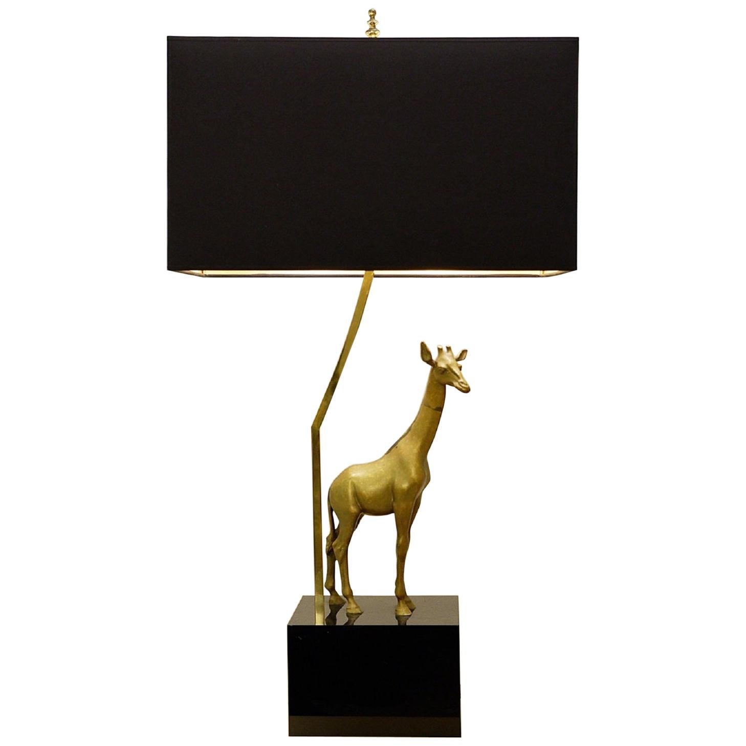 Giraffe Brass Table Lamp, 1960s