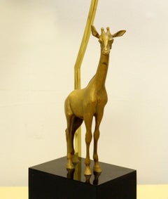 Giraffe Brass Table Lamp, 1960s