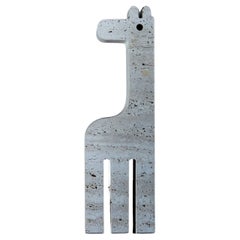 Figurine de girafe en marbre travertin de Fratelli Mannelli
