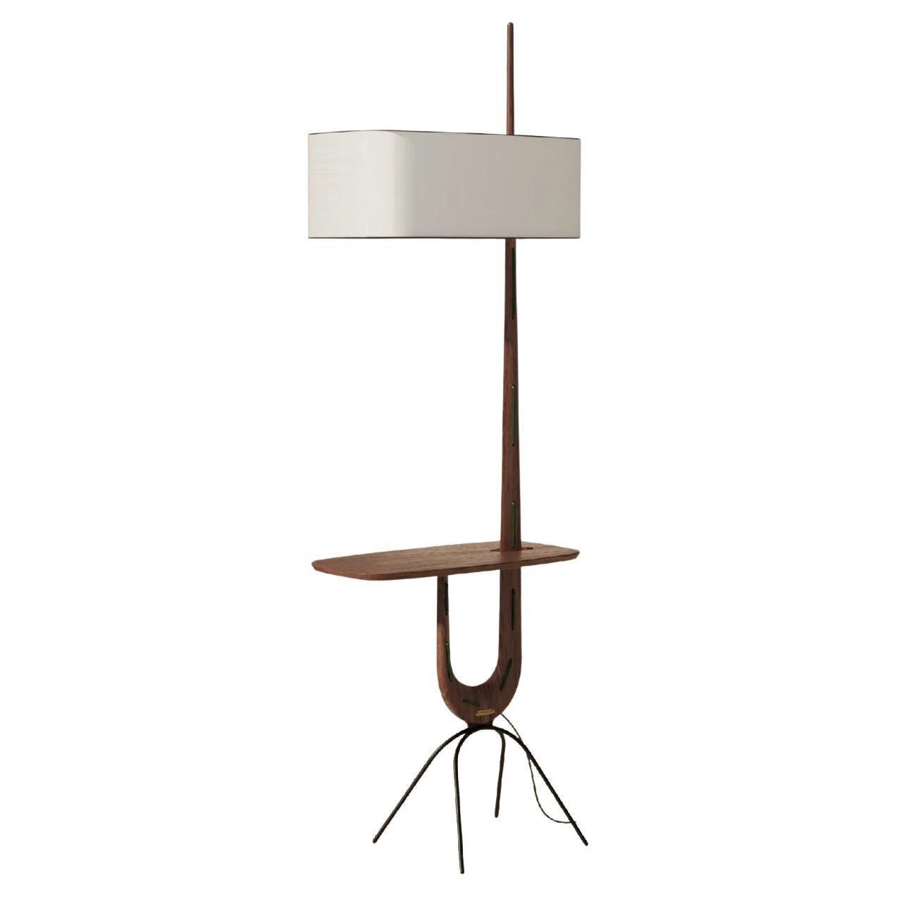 GIRAFFE Floor Lamp in French Walnut by Rispal