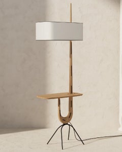 Lampadaire GIRAFFE en chêne naturel par Rispal