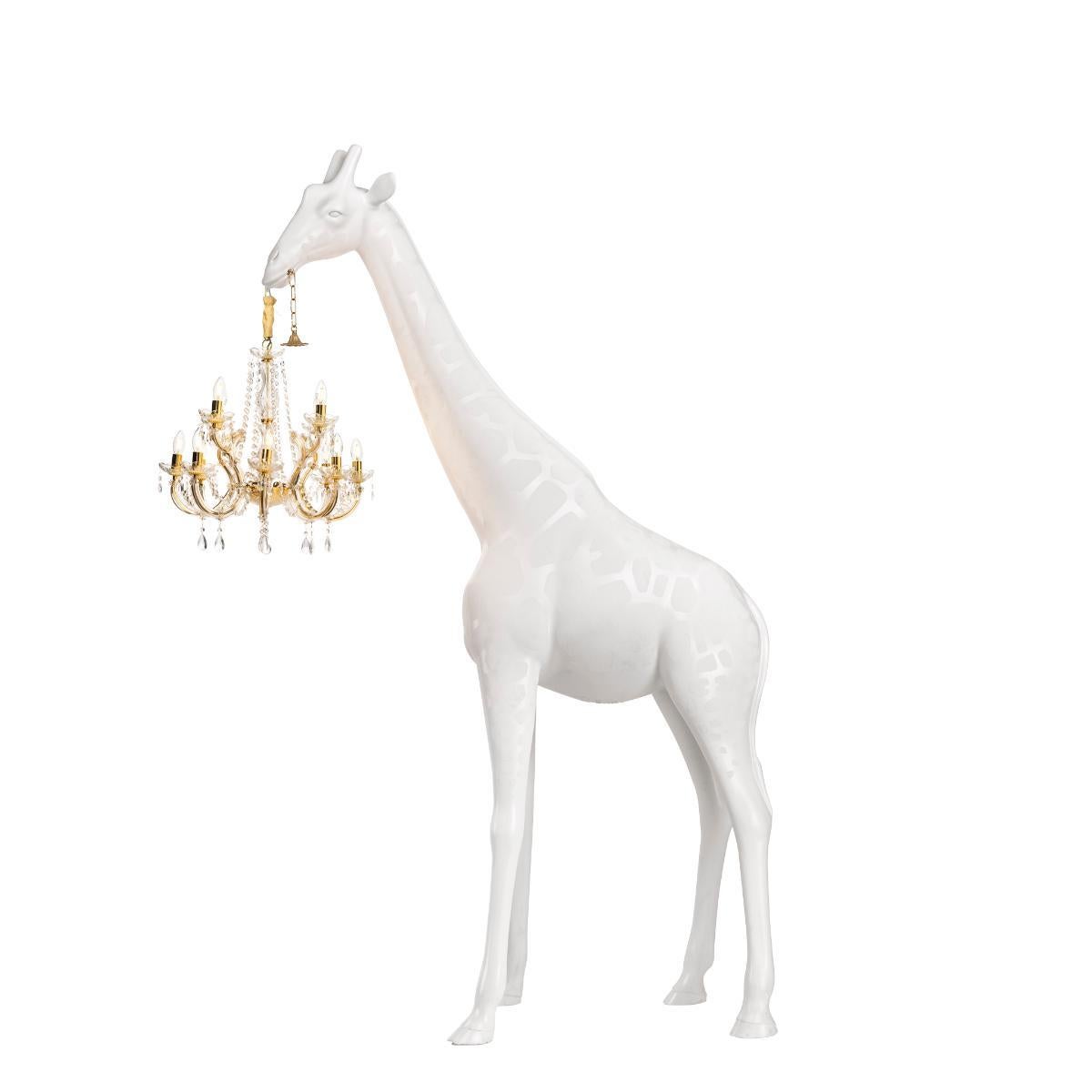 Italiano Lampada da interno Giraffe In Love M in policarbonato e polietilene bianco in vendita