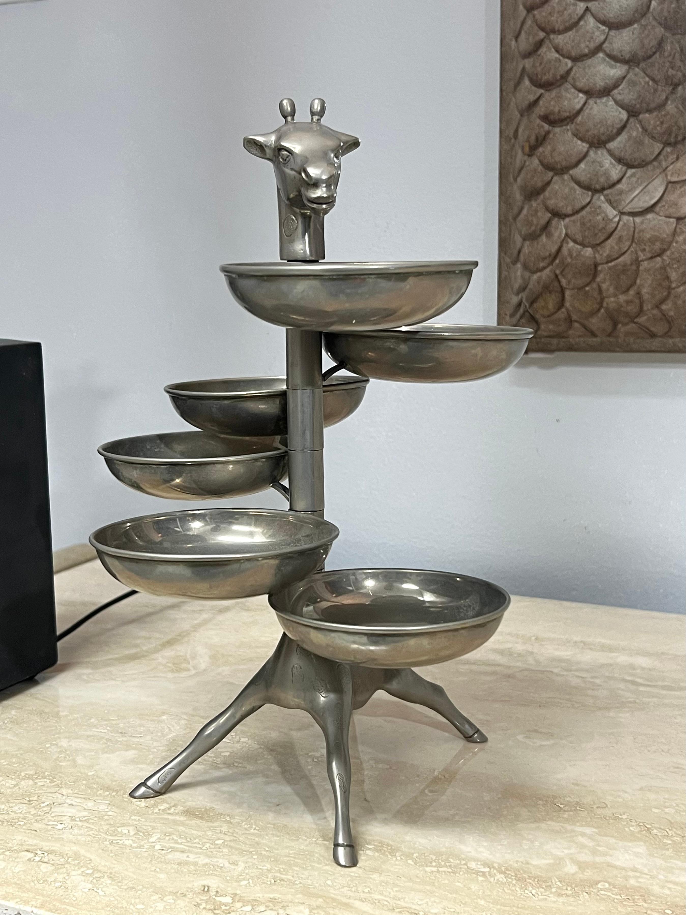 Americano Giraffe Kinetic Serving Buttler con piatto girevole in vendita