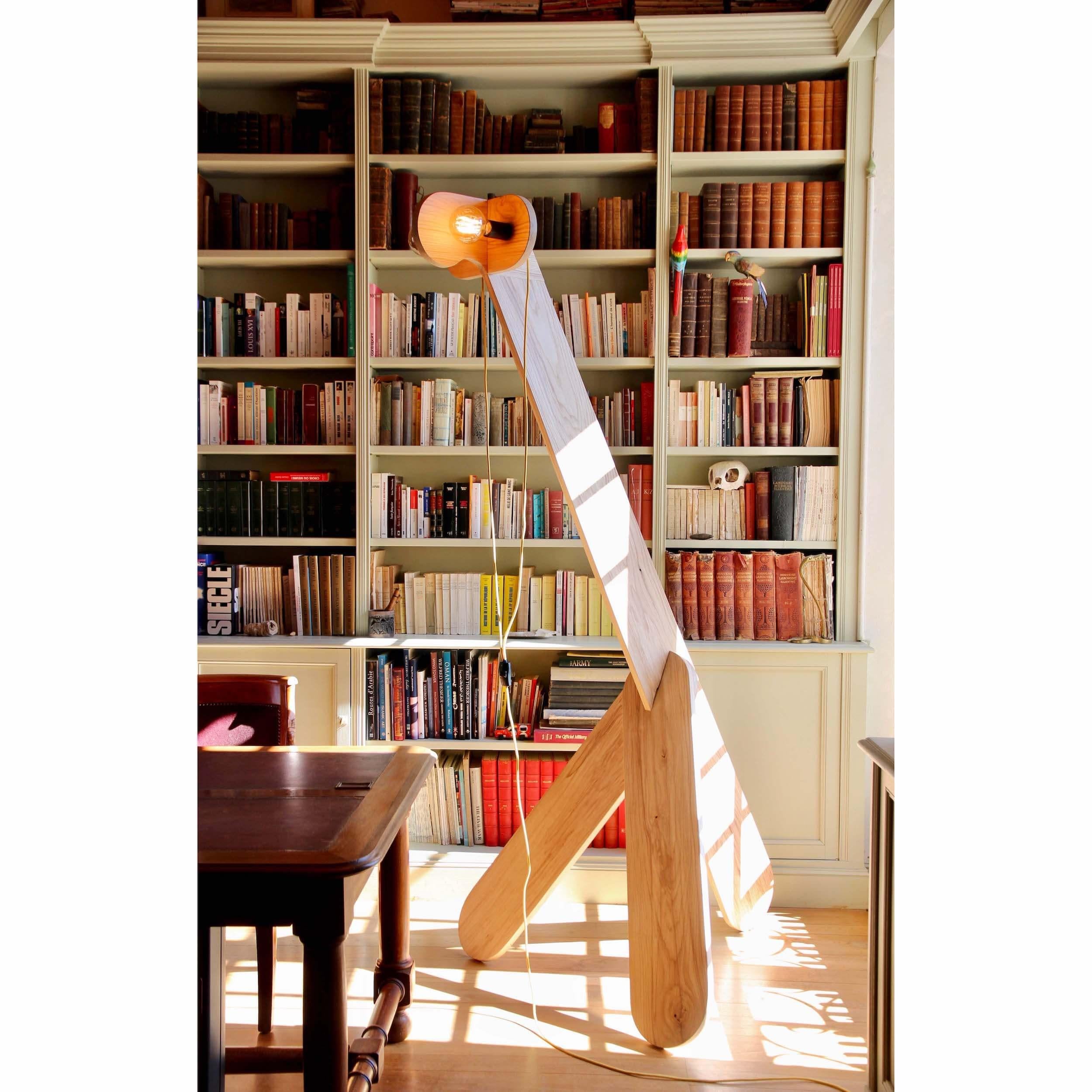 Giraffe Lamp by Alto Duo Design, Contemporary Floor Lamp, Wood, Made in France For Sale 3