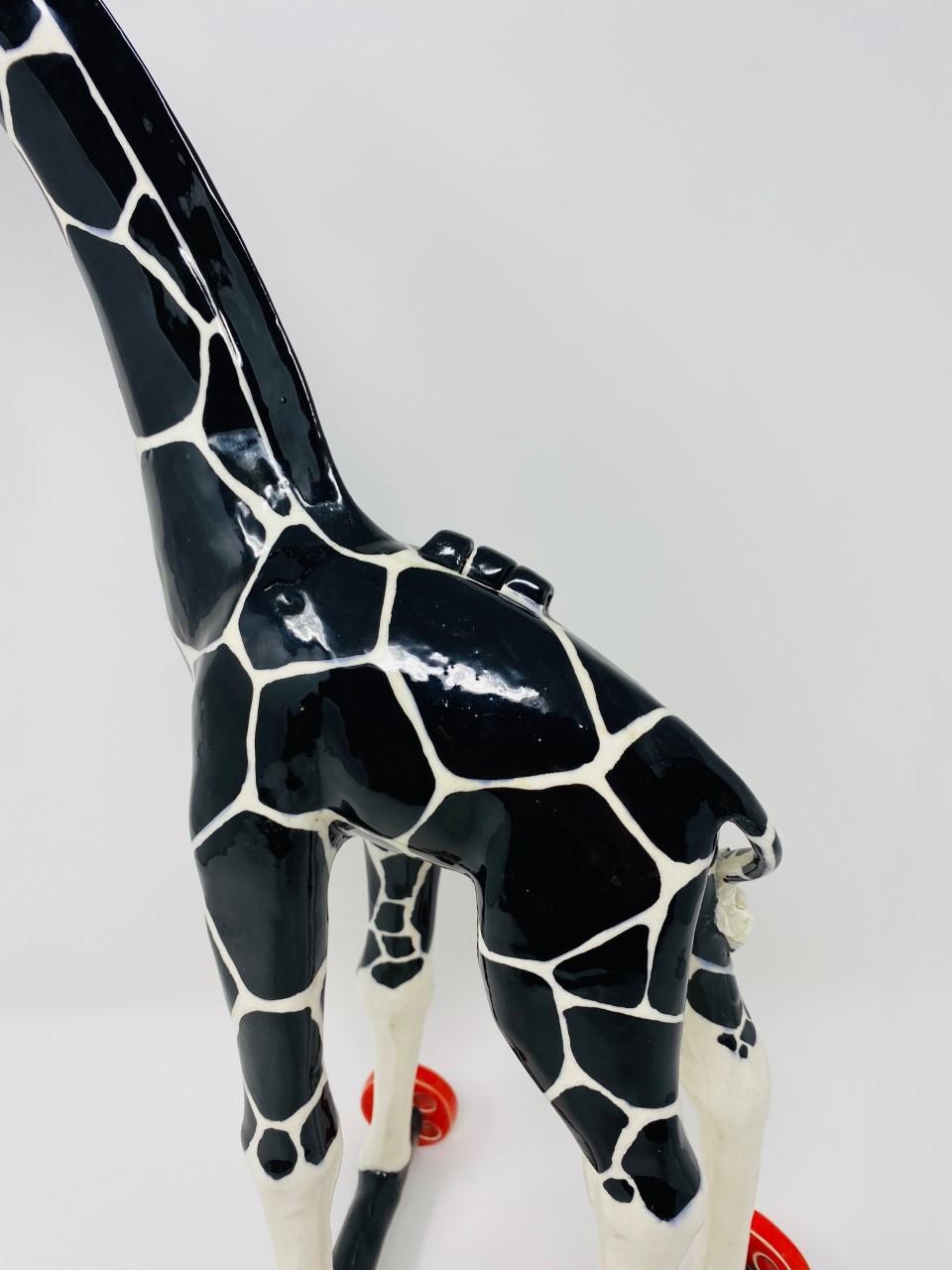 American Giraffe on Wheels Sculpture by Andree Richmond 