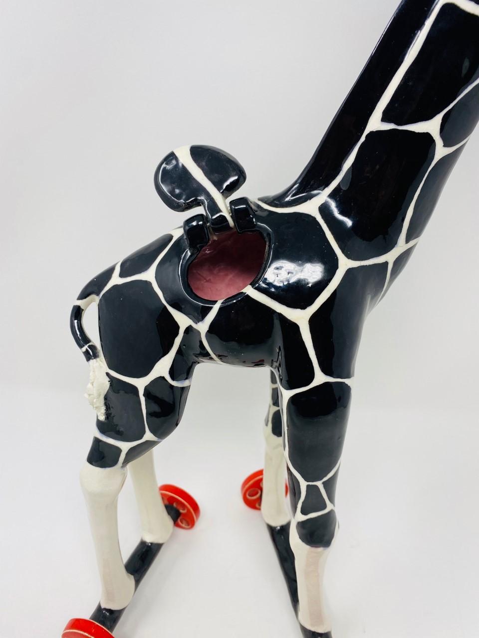 Late 20th Century Giraffe on Wheels Sculpture by Andree Richmond 