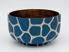 Giraffe Patterned Platinum and Matte Bowl