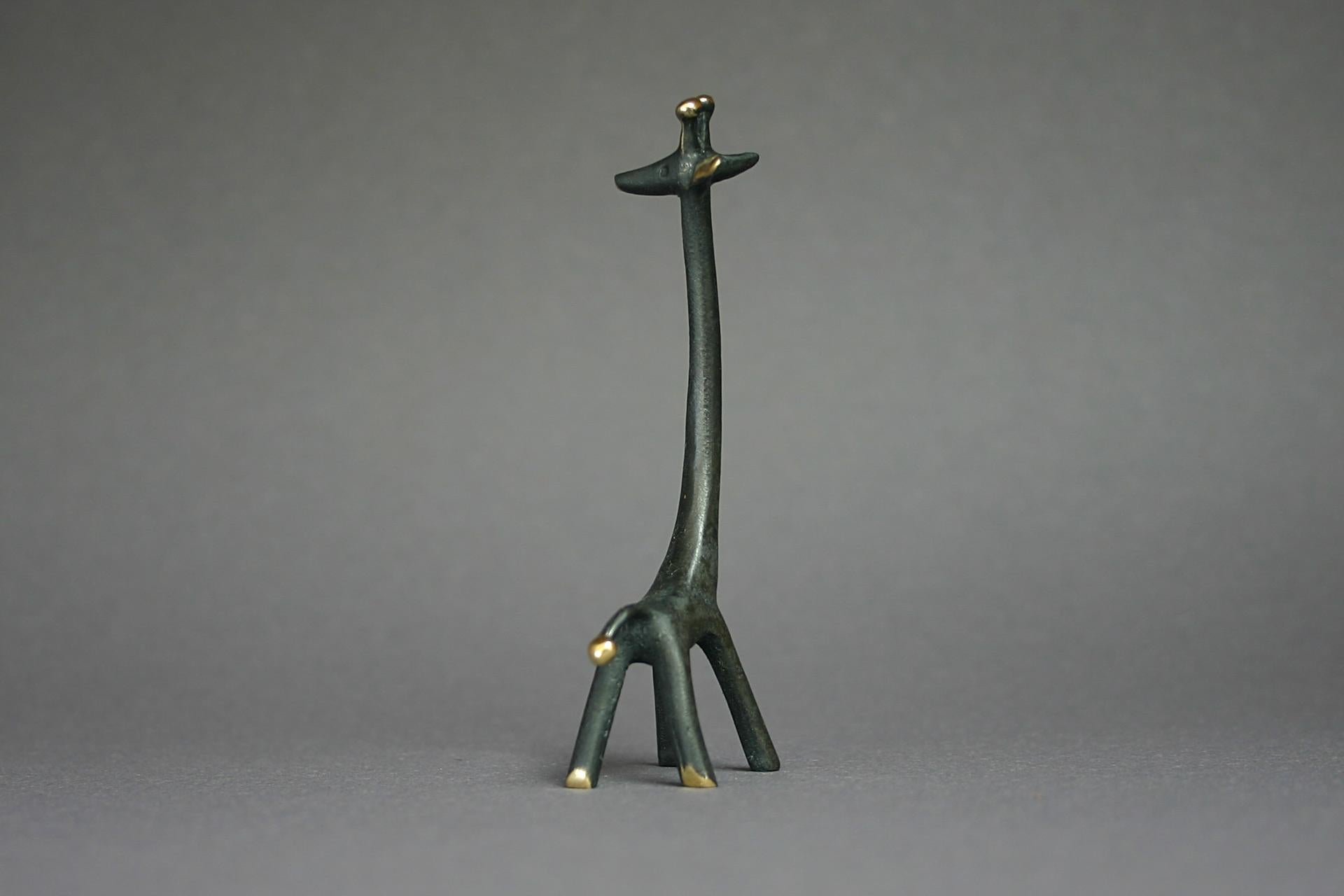 Mid-Century Modern Giraffe Walter Bosse figurines brass patinated new Vienna Austria For Sale