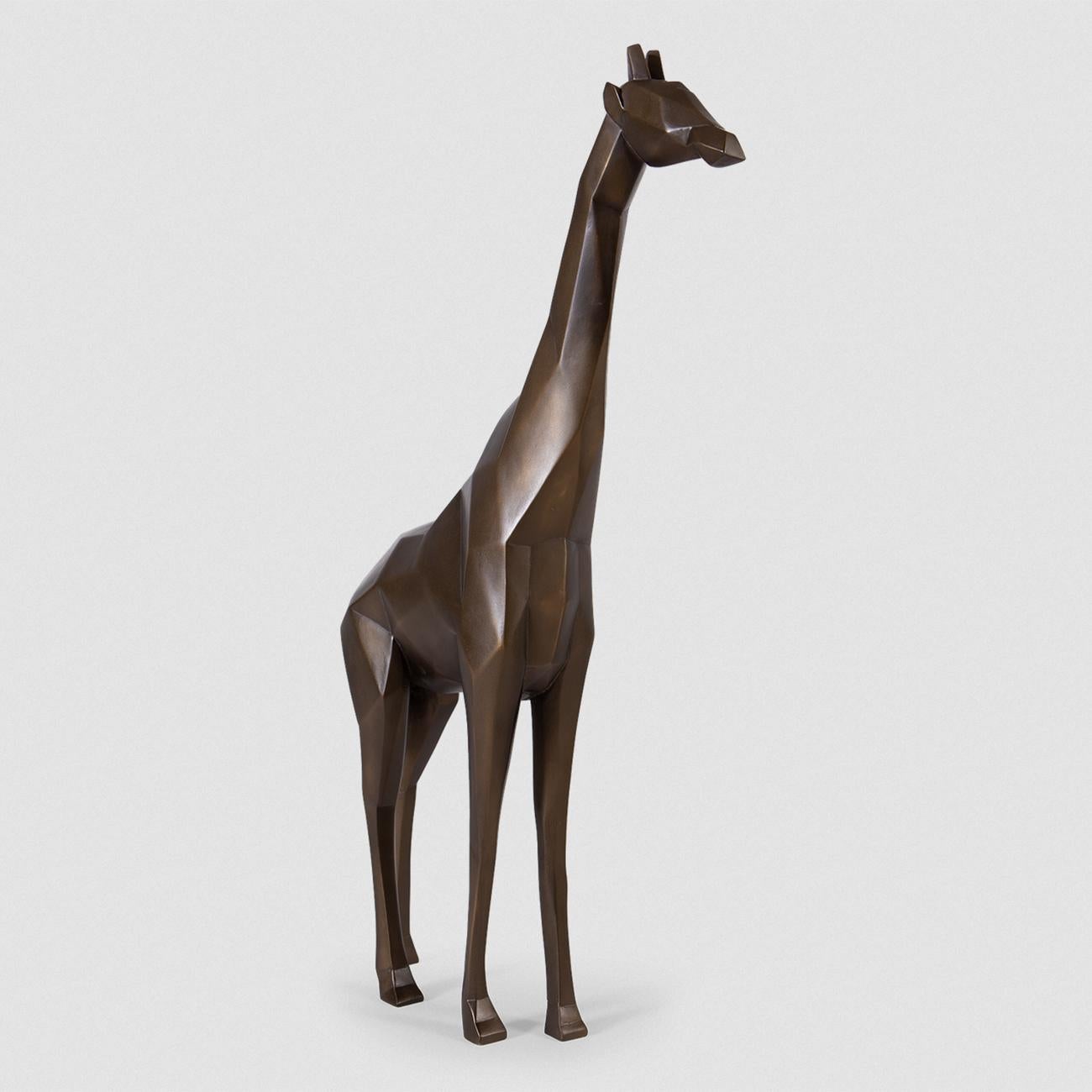 Bronzed Girafle Sculpture For Sale