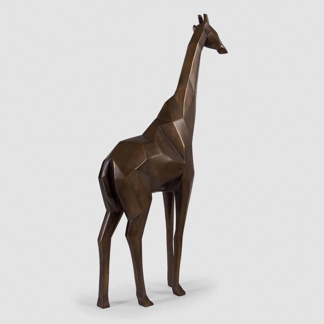 Bronzed Girafle Sculpture For Sale