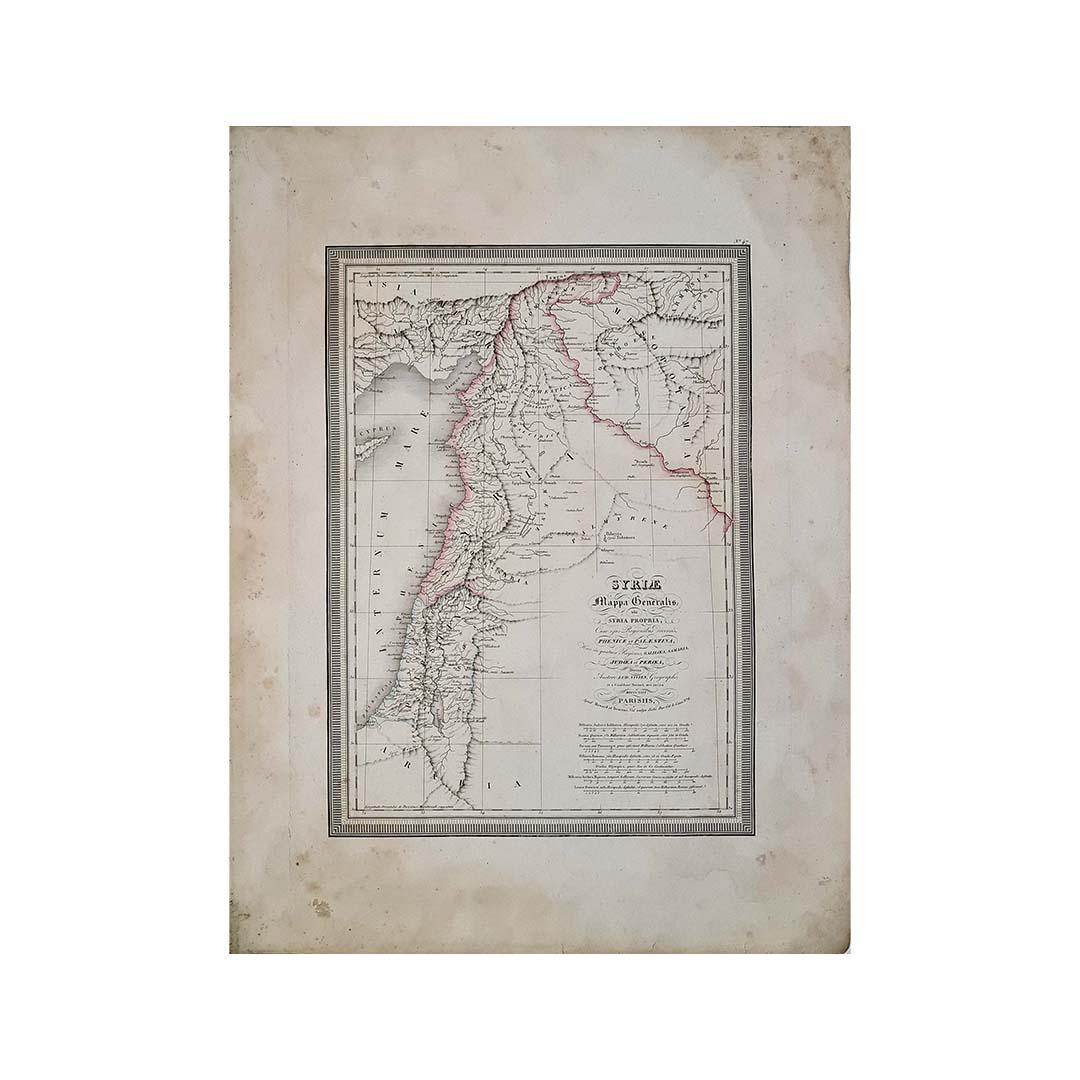 Circa 1825 original engraving of the map of Syria by Giraldon Bovinet For Sale 1