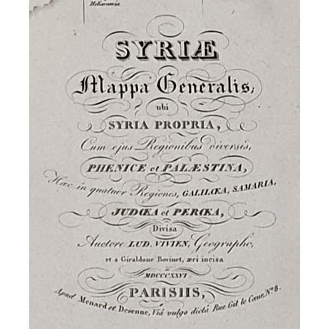 Circa 1825 original engraving of the map of Syria by Giraldon Bovinet For Sale 2