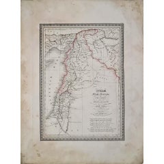 Antique Circa 1825 original engraving of the map of Syria by Giraldon Bovinet