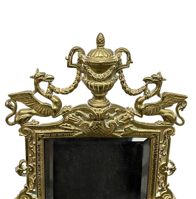 Bronze Girandole Mirrors with 3-Armed Candleholders, circa 1900 For Sale
