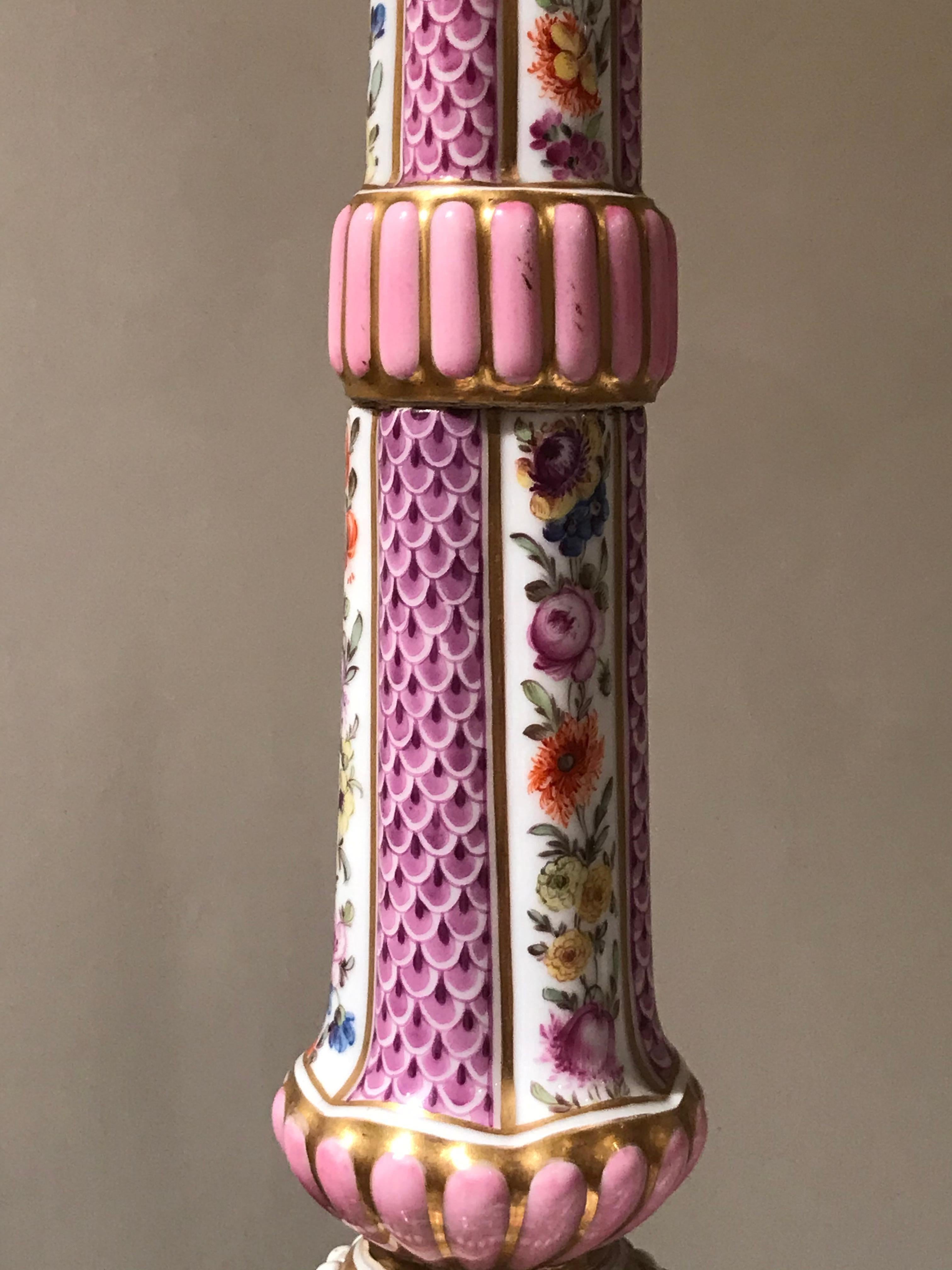 Porcelaine Girandoles / Table Candlesticks in Porcelain from Meissen, Germany, 1790 - 1810 en vente