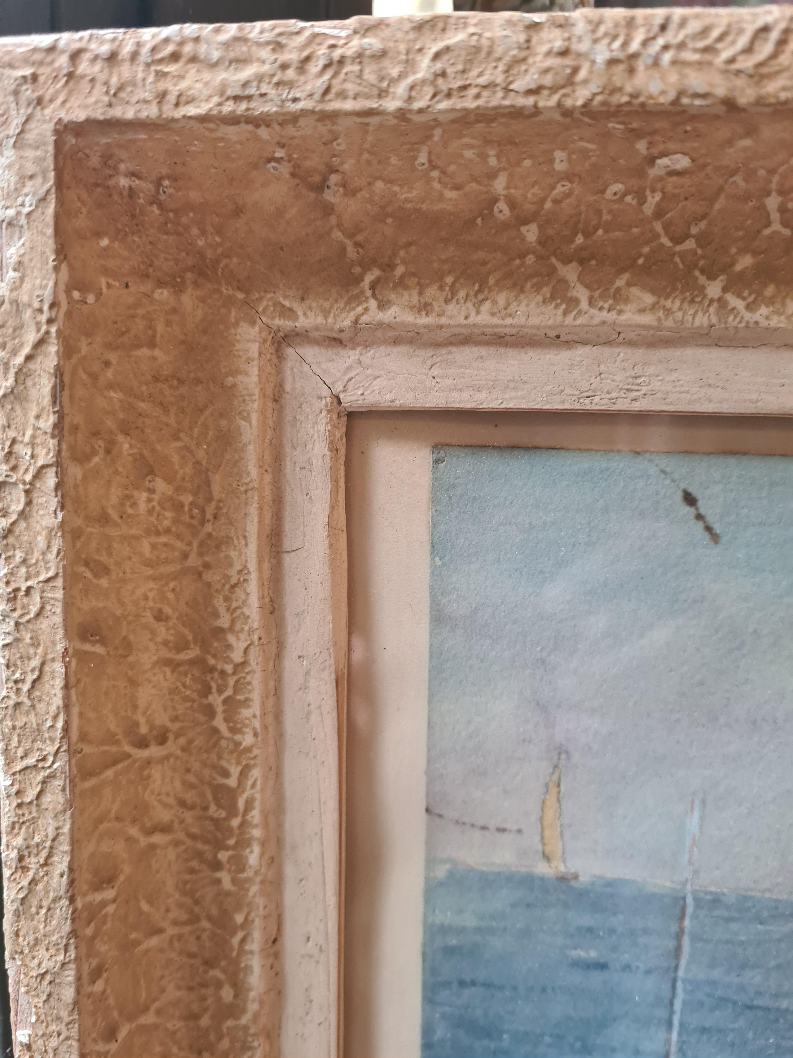 Marine Scene, French Breton Watercolour, The Fishing Nets For Sale 3