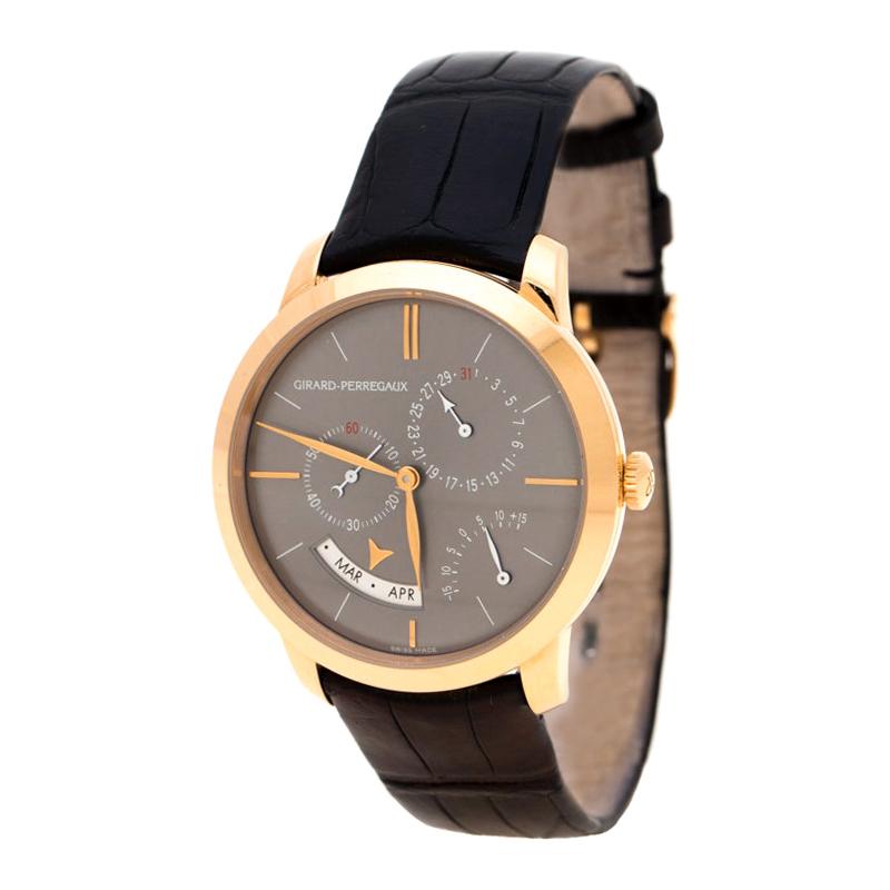 Girard Perragaux Grey 18K Rose Gold 1966 Equation Of Time 49588 Men's Wristwatch