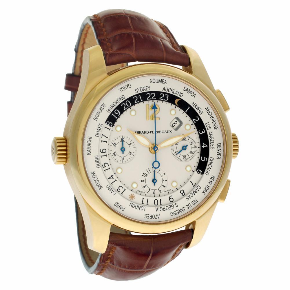 Men's Girard Perragaux World Time 49805, White Dial, Certified