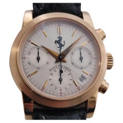 Girard Perregaux 18K Gold Ferrari Chronograph 8020 Mens 38mm w Date 2000s RA661