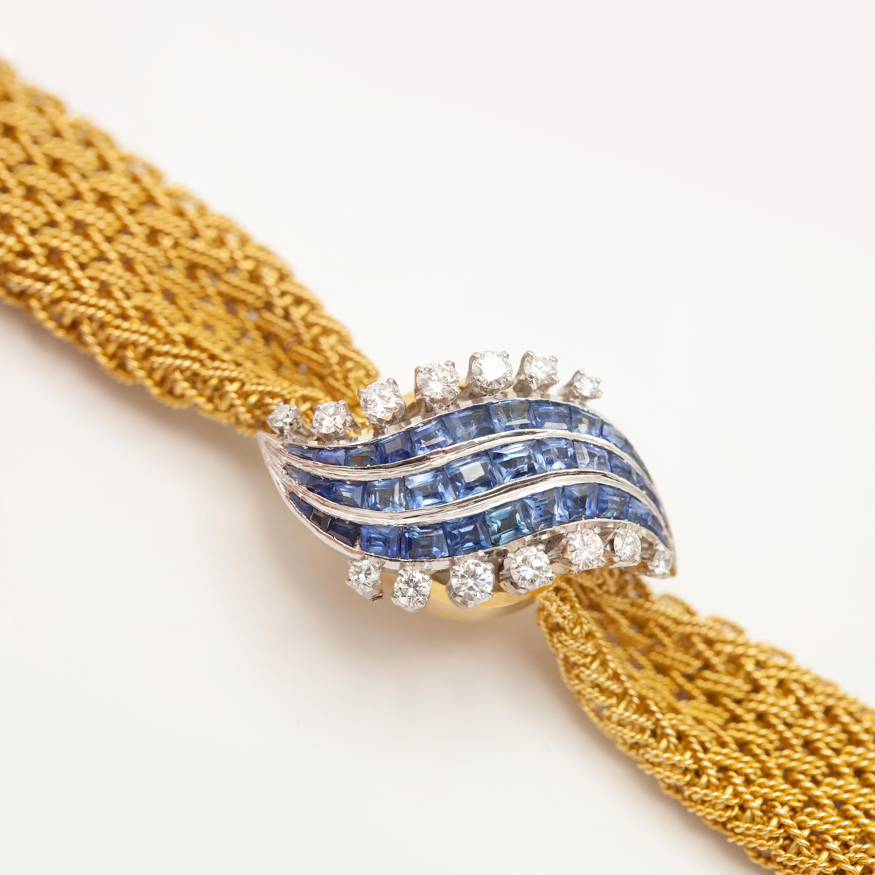 Moderno Girard Perregaux, orologio con bracciale a quadrante nascosto in zaffiro e diamanti, 18 carati/platino