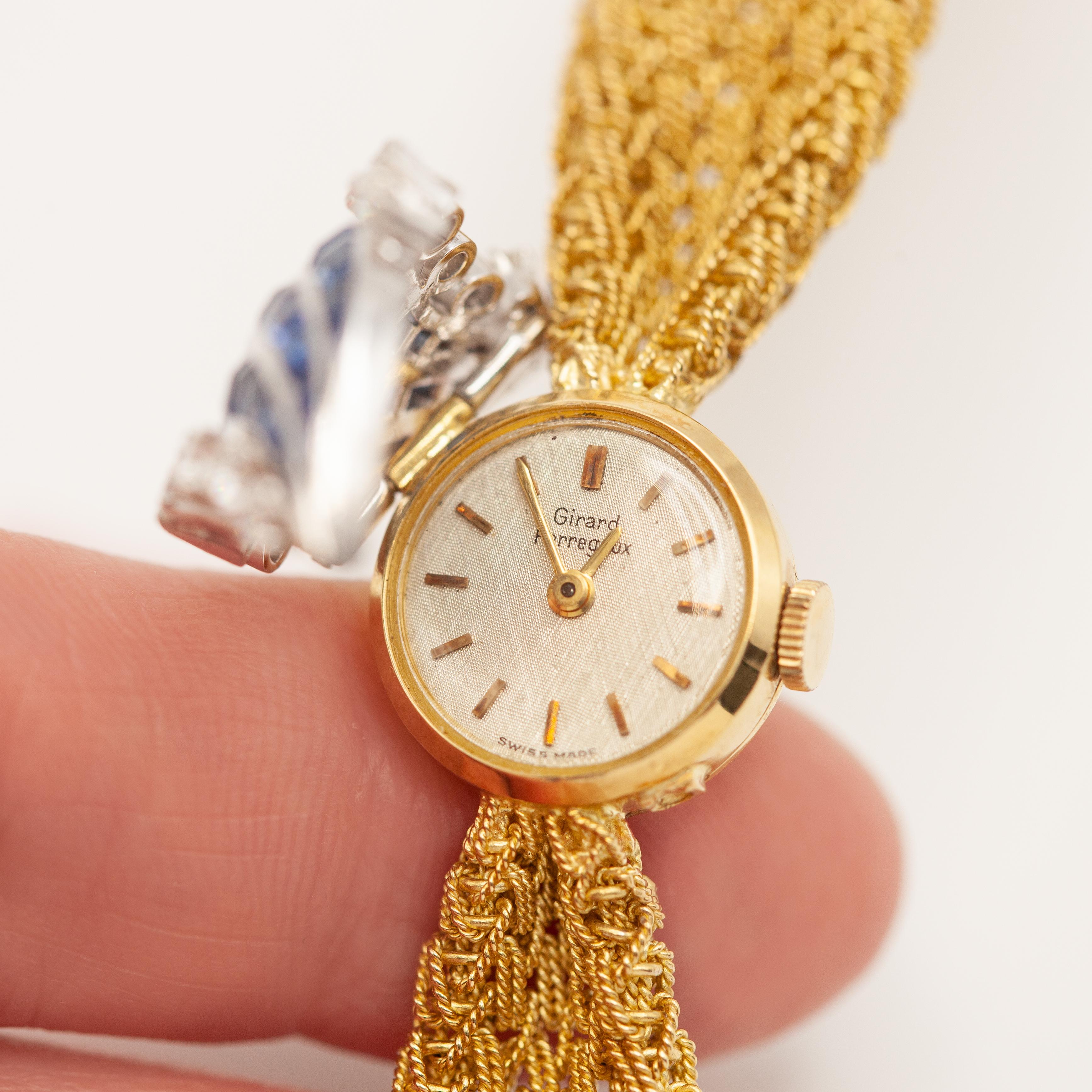 Taglio brillante Girard Perregaux, orologio con bracciale a quadrante nascosto in zaffiro e diamanti, 18 carati/platino