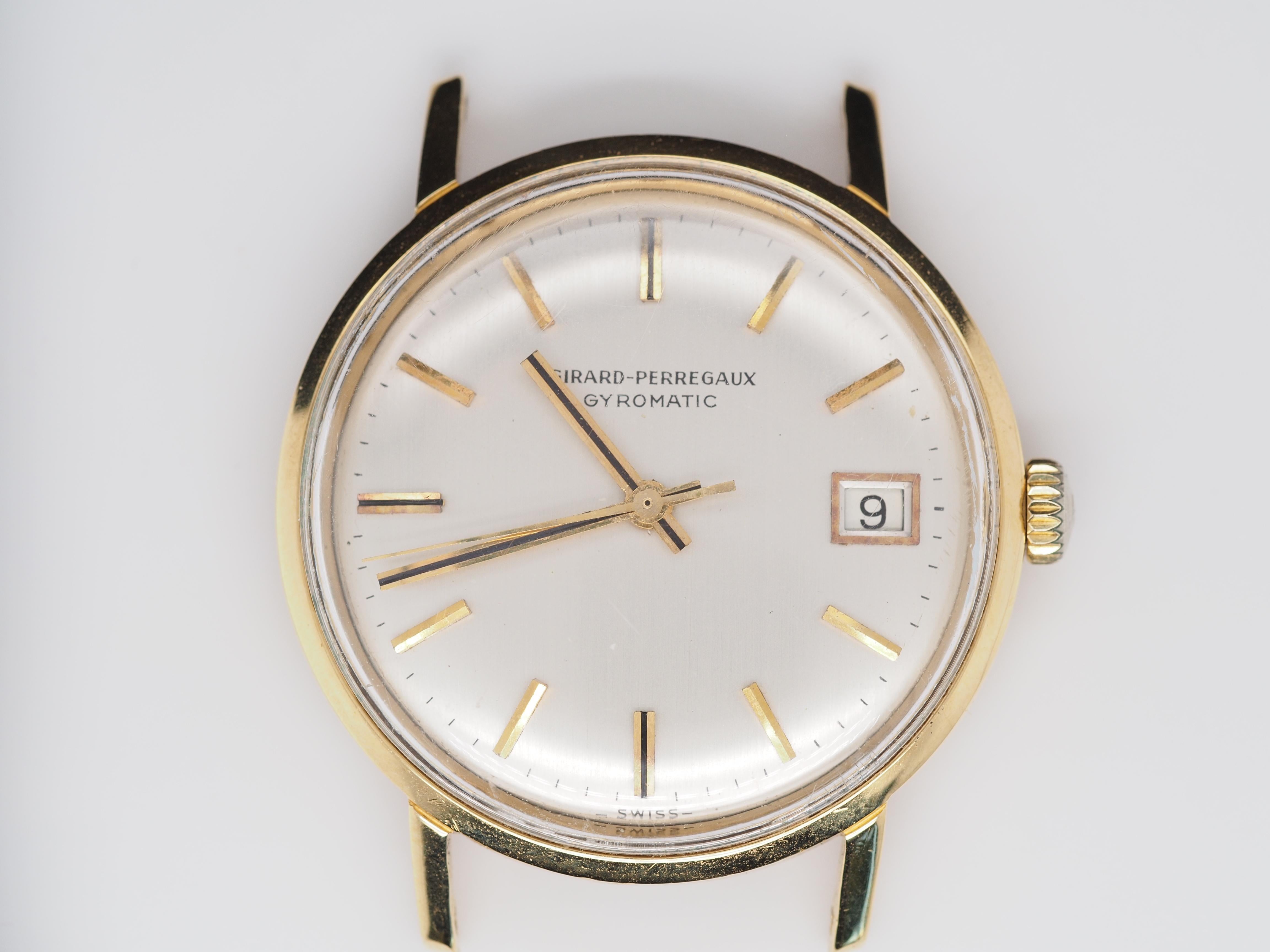 Girard Perregaux 18k Yellow Gold Gyromatic Manual Wind Wrist Watch For Sale 3