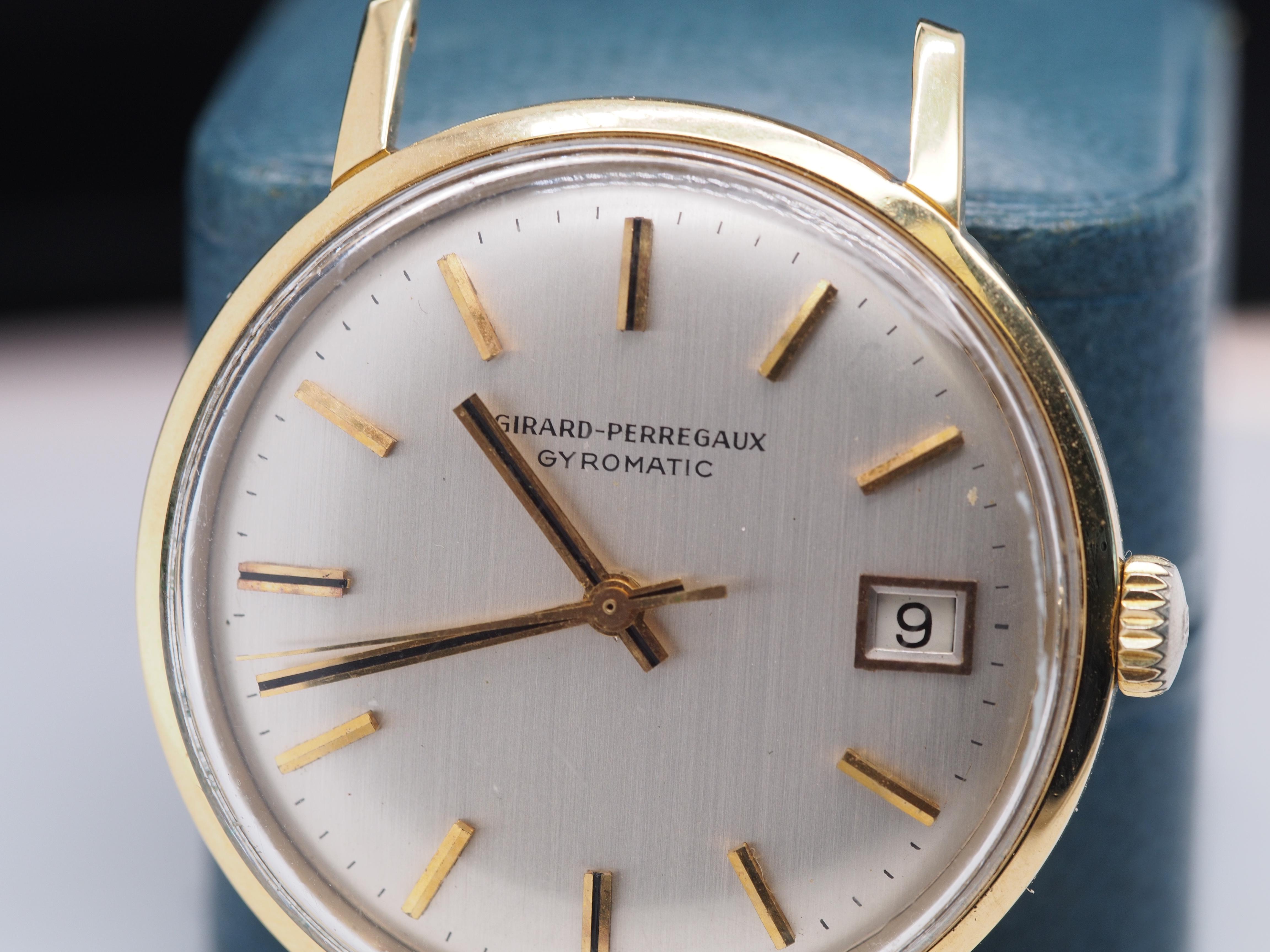 Girard Perregaux Montre-bracelet Gyromatic à remontage manuel en or jaune 18 carats en vente 1
