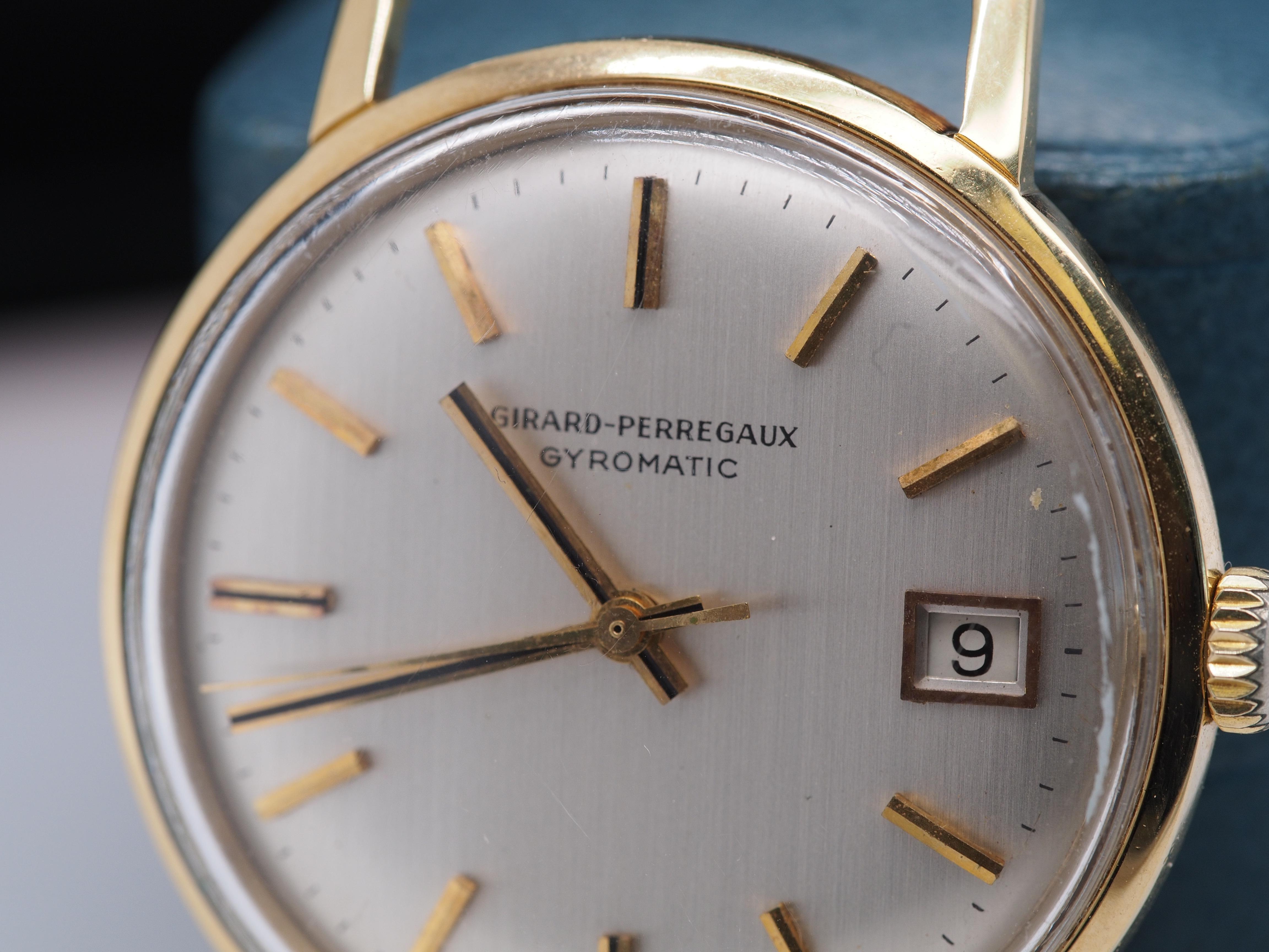 Girard Perregaux 18k Yellow Gold Gyromatic Manual Wind Wrist Watch For Sale 2