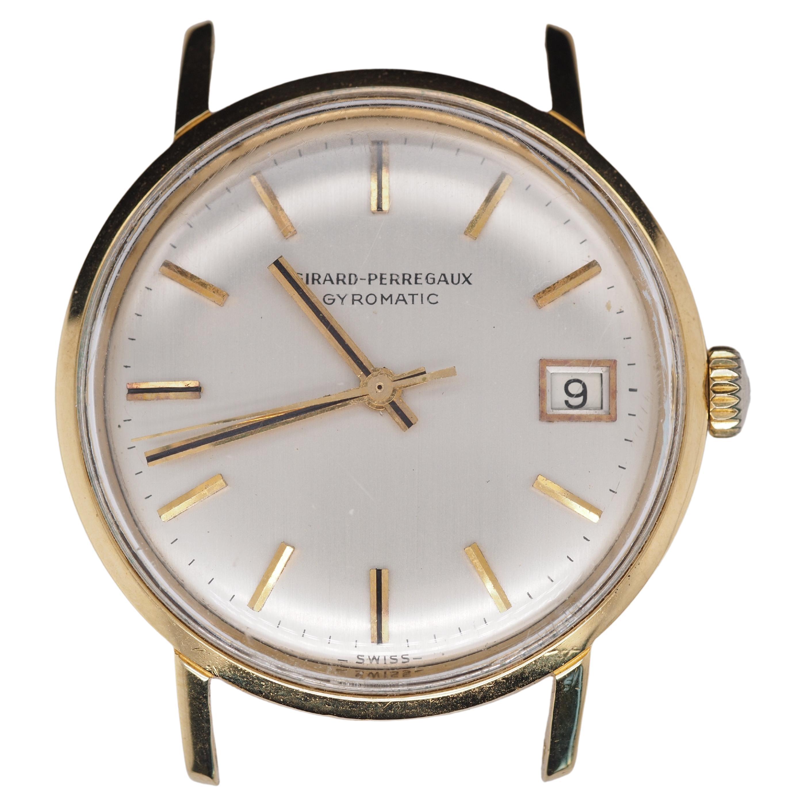 Girard Perregaux 18k Yellow Gold Gyromatic Manual Wind Wrist Watch For Sale