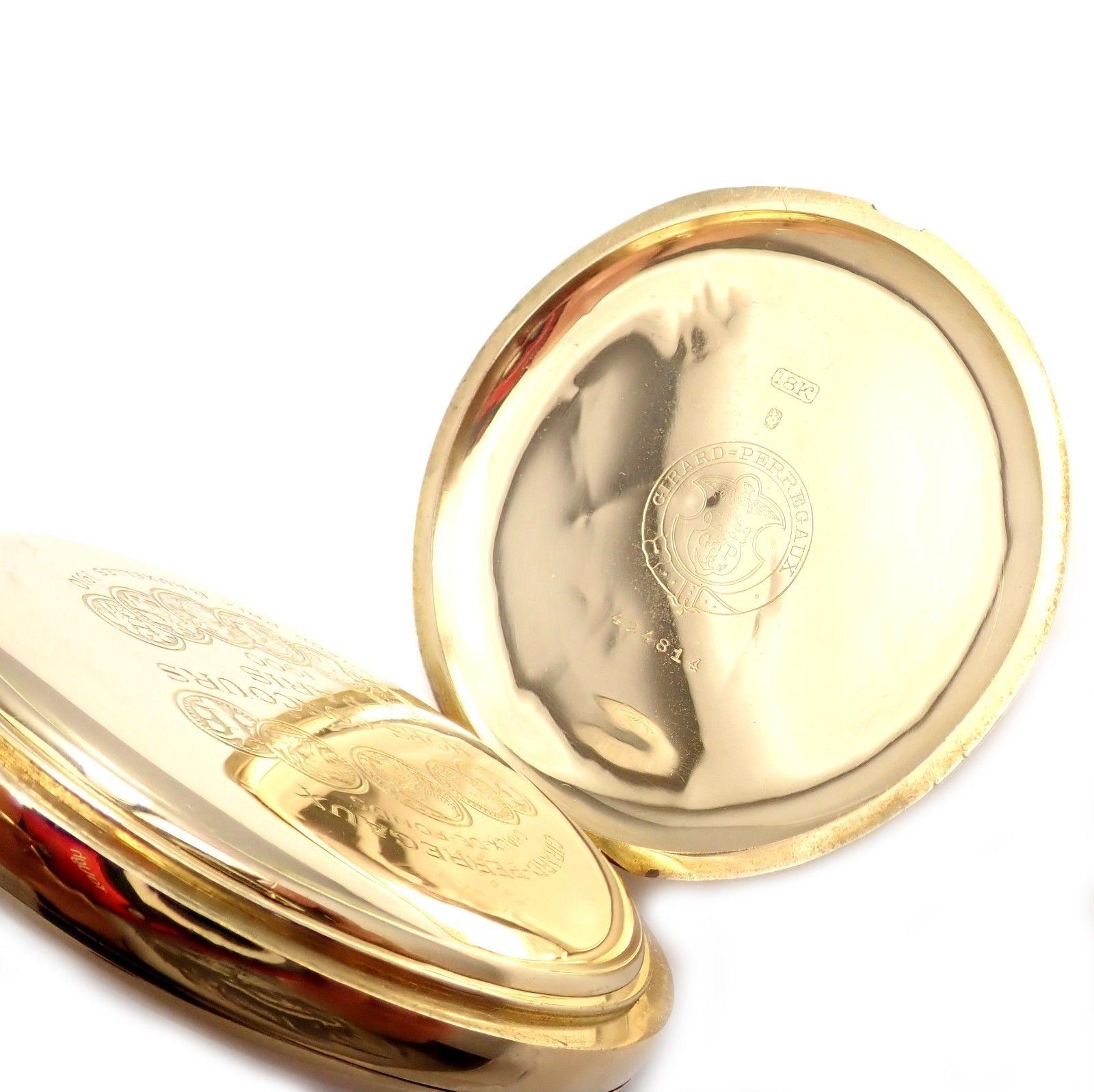 Girard Perregaux Große Taschenuhr mit Jagdgehäuse aus Gelbgold 3