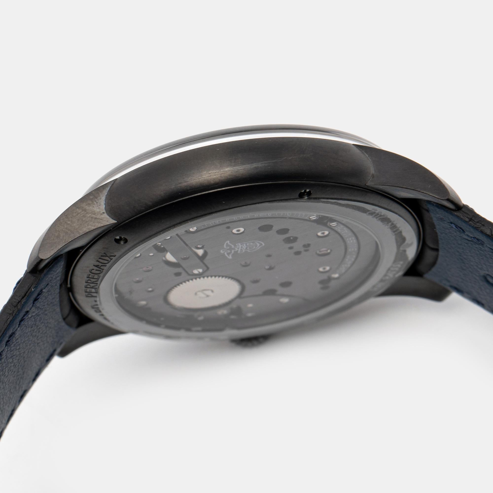 Aesthetic Movement Girard-Perregaux Black Skeleton 8400-21-632-BH6A Men's Wristwatch 45 mm