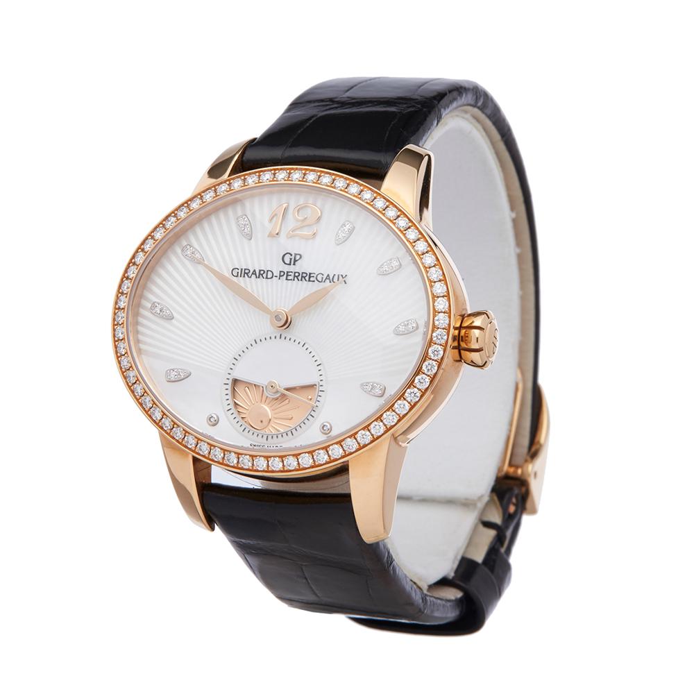 Ref: W5647
Manufacturer: Girard Perregaux
Model: Cats Eye
Model Ref: 80488D52A751CK6
Age: 13th November 2018
Gender: Mens
Complete With: Box, Manuals & Guarantee
Dial: Mother of Pearl
Glass: Sapphire Crystal
Movement: Automatic
Water Resistance: To