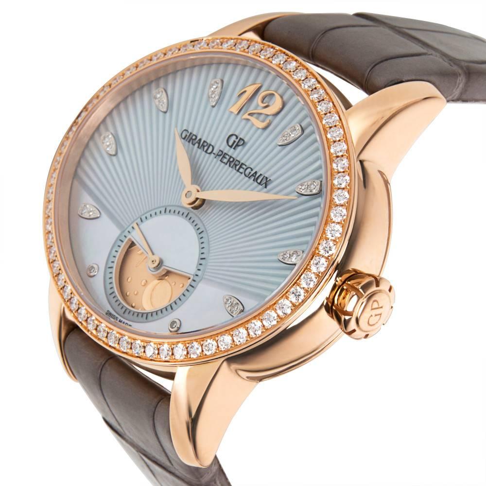 Girard Perregaux Cat's Eye 80488D52A251-CK2A Ladies Watch in 18K Rose Gold

PRIMARY DETAILS
Brand:  Girard Perregaux
Model: Cat's Eye
Serial Number: ***
Country of Origin: Switzerland
Movement Type: Mechanical: Automatic/Kinetic
Refurbished Notes: