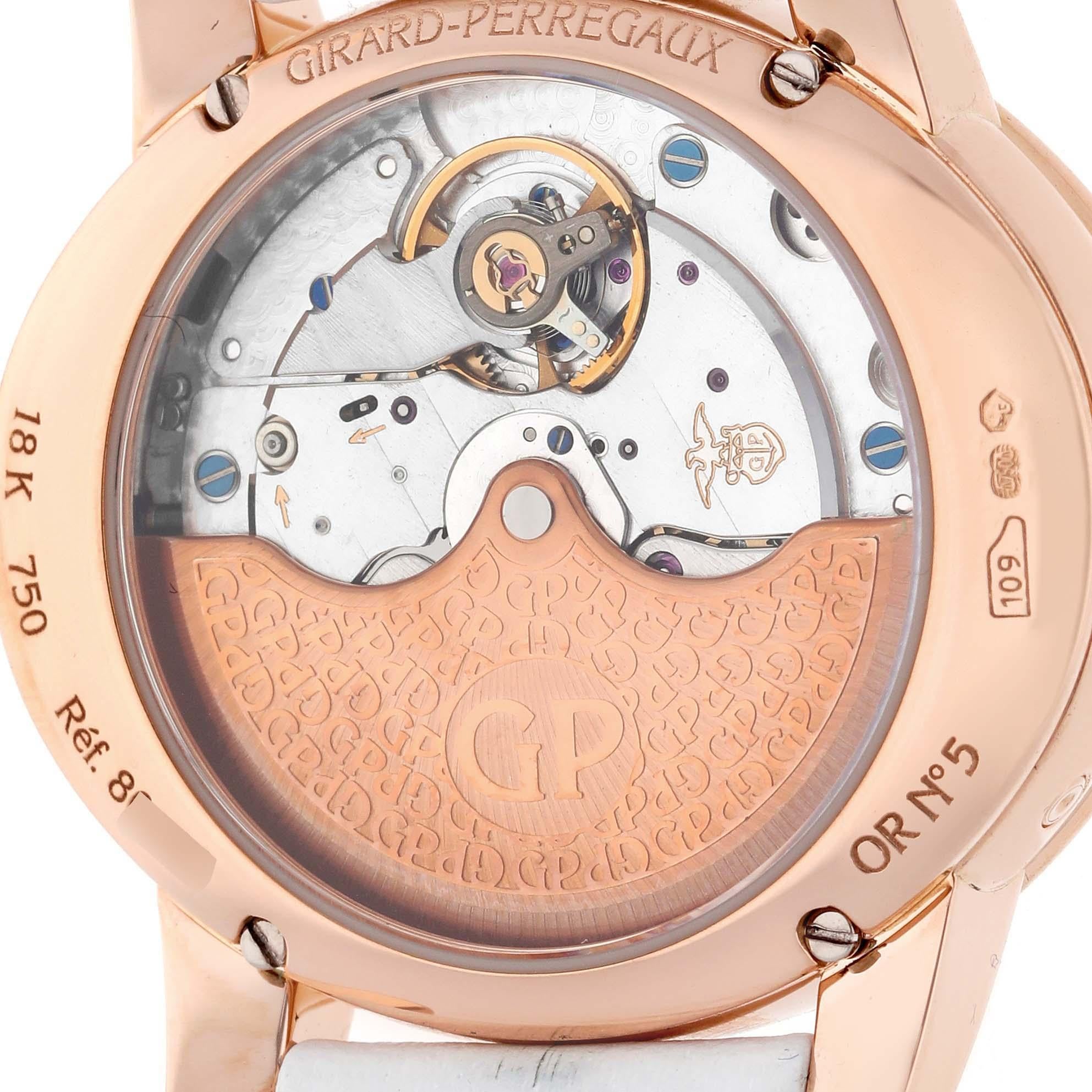 Women's Girard Perregaux Cat's Eye Rose Gold Mother Of Pearl Diamond Ladies Watch 80483 For Sale